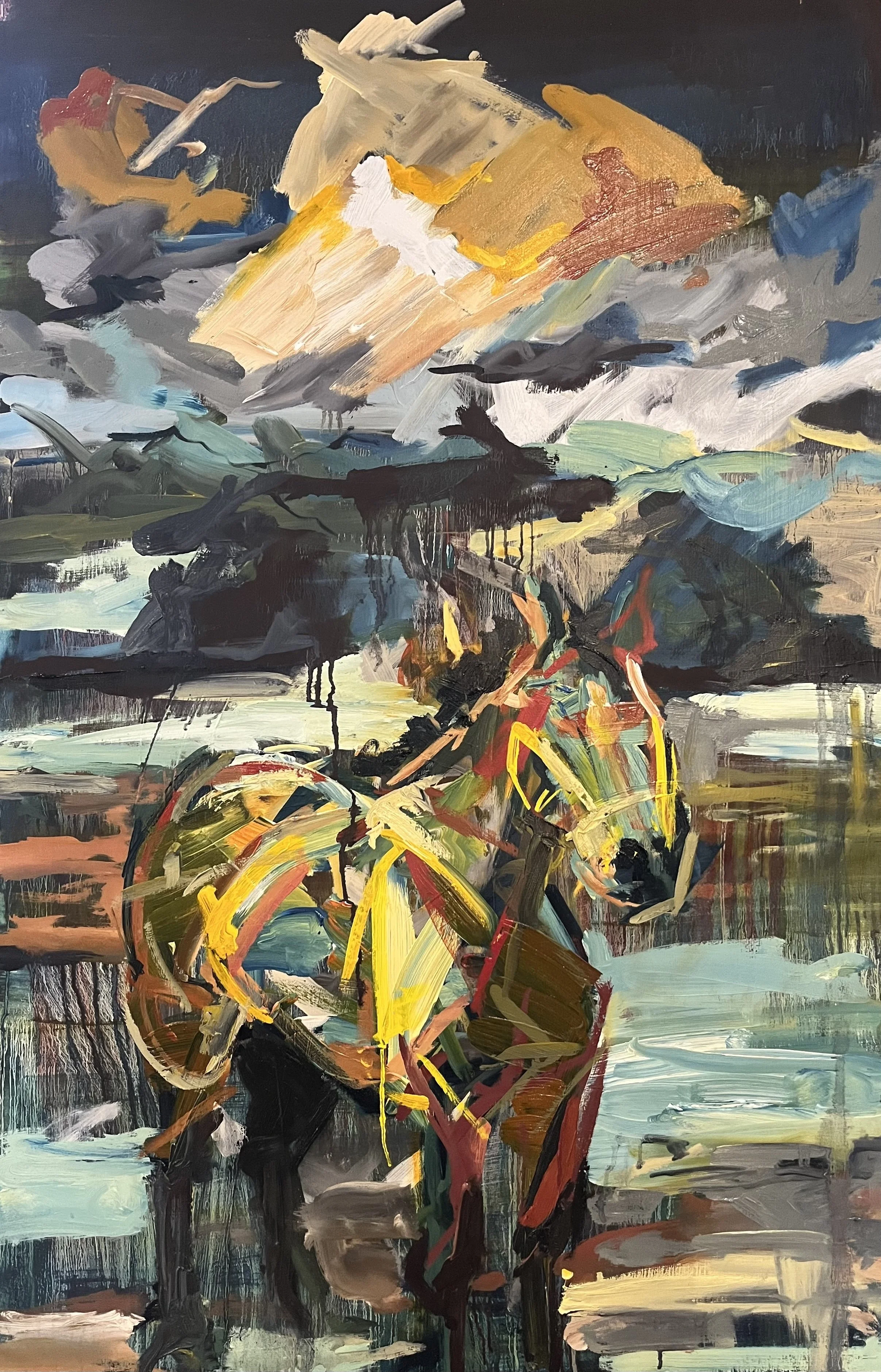 "Tekila", 2025, Oil on Lenox, 40" x 26"