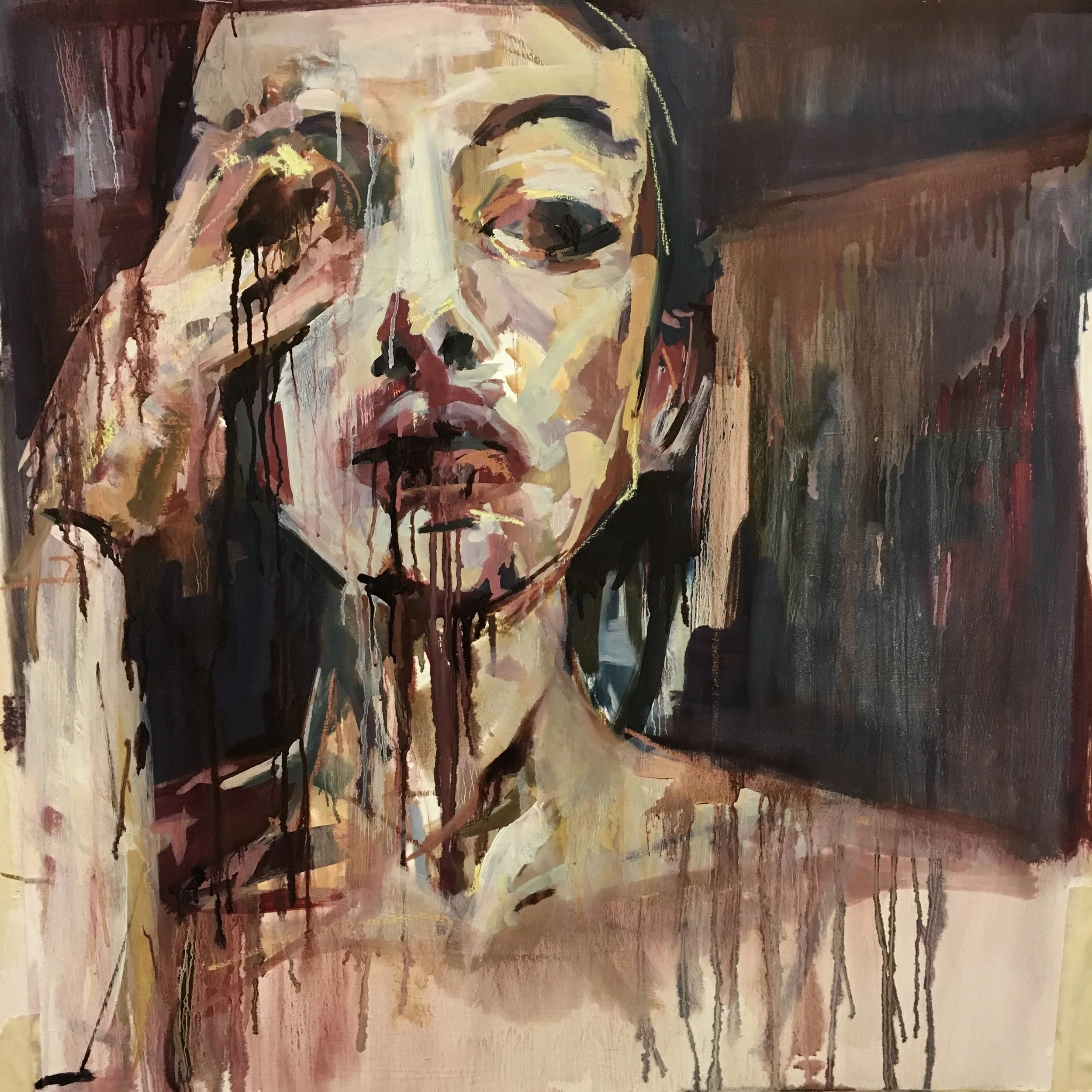 "Ariana", 2017, Oil on Lenox, 24" x 24", SOLD