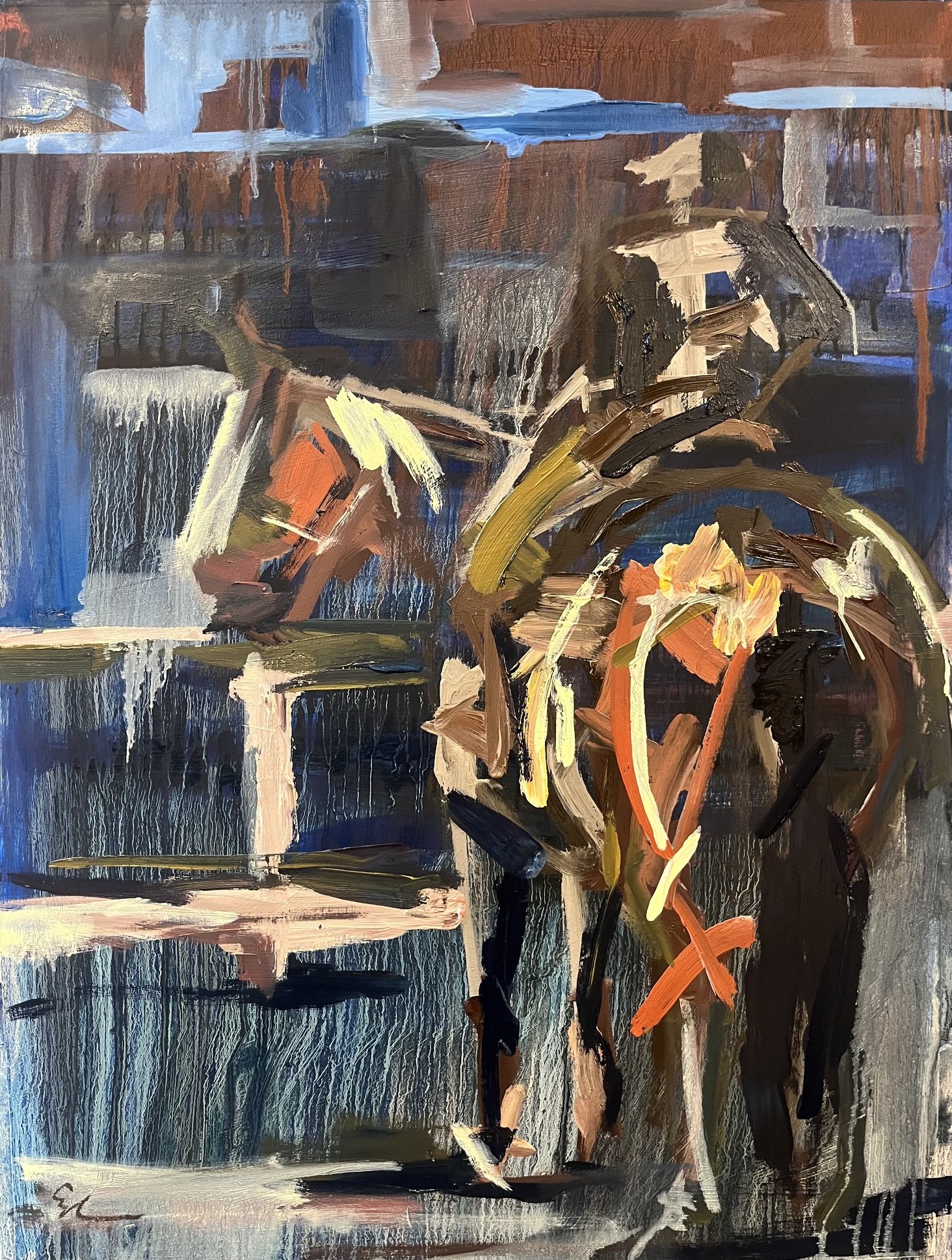 "Devon Entry Gate", 2026, Oil on Lenox, 30" x 26"