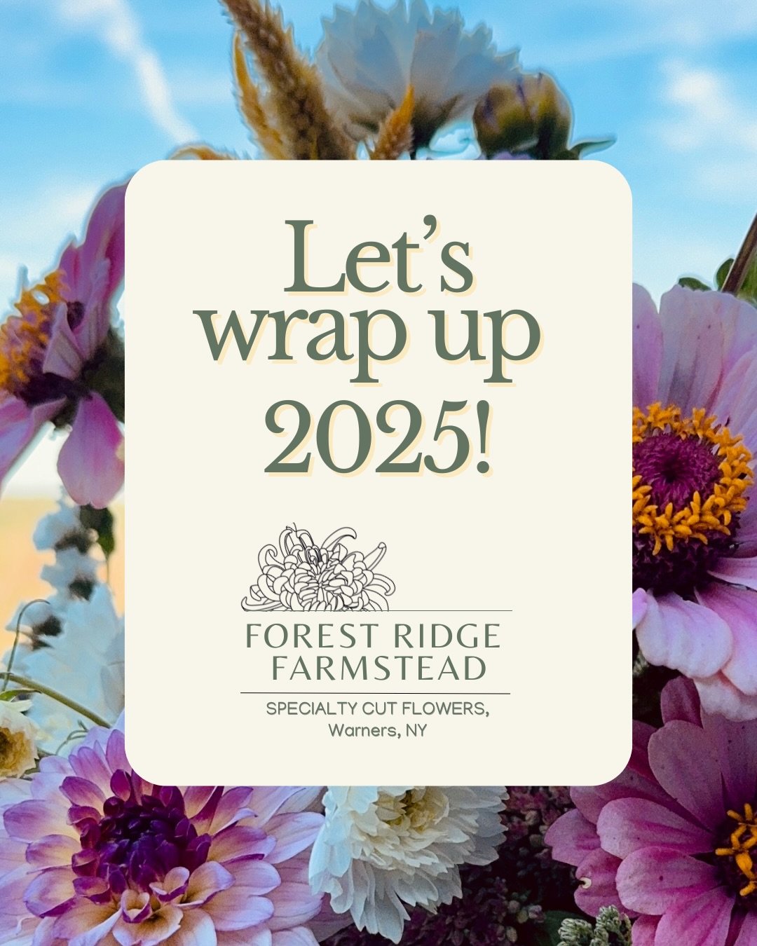 Thank you to everyone who took another ride around the sun with us in 2025! 
I&rsquo;m perpetually in awe of this community and your support of local flowers. 
Here&rsquo;s to a health, peace and abundant harvests in 2026! 
#forestridgefarmstead #flo