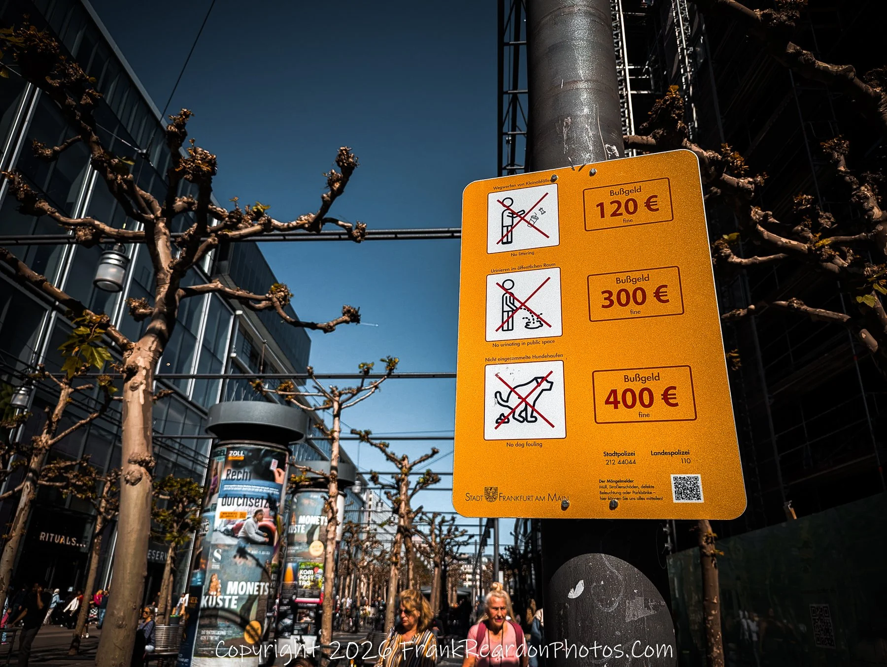 Public Notice Sign on Frankfurt Street
“Order in the City – Rules of the Street”