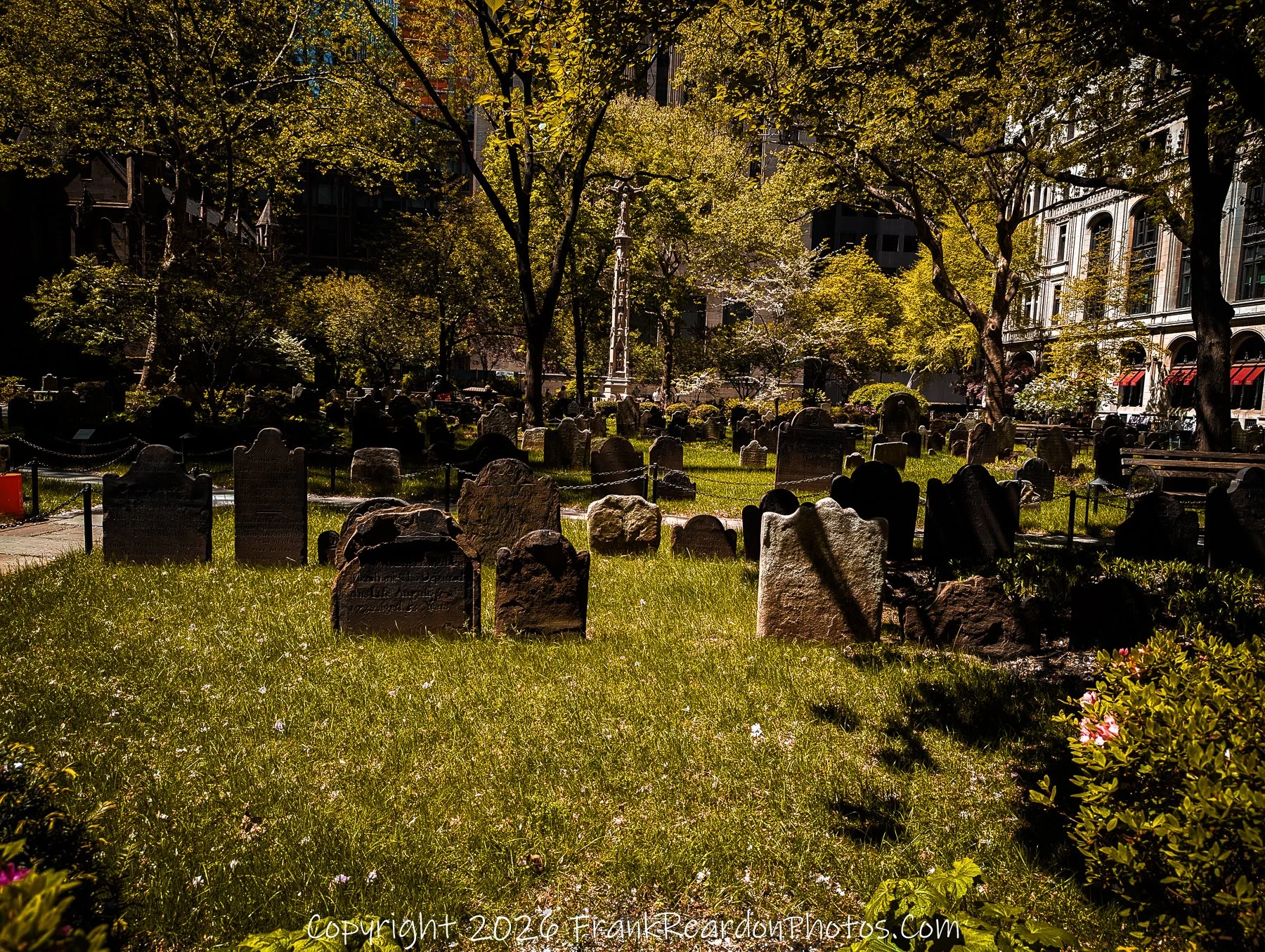 "Historic cemetery in the city park"