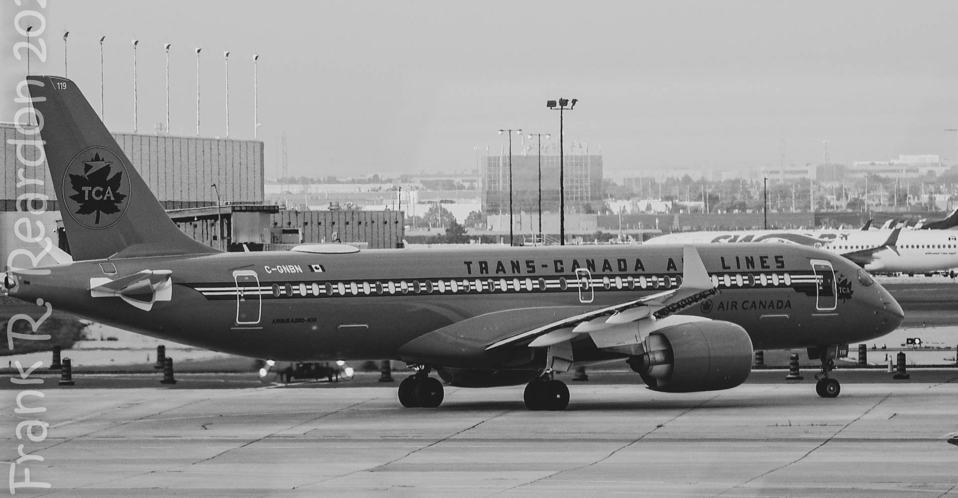 Air Canada's Retro Airbus A220-300 with the "Trans-Canada Air Lines livery (C-GNBN)