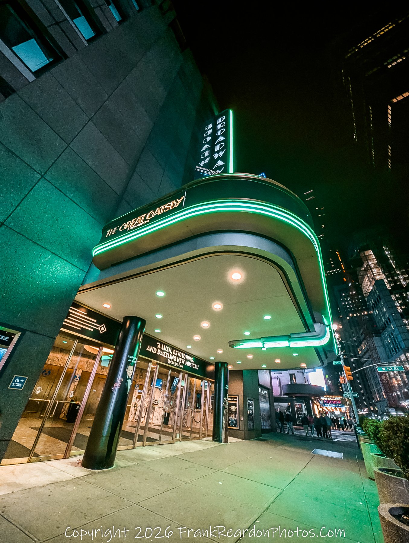 “Broadway Glow: The Great Gatsby Marquee”
