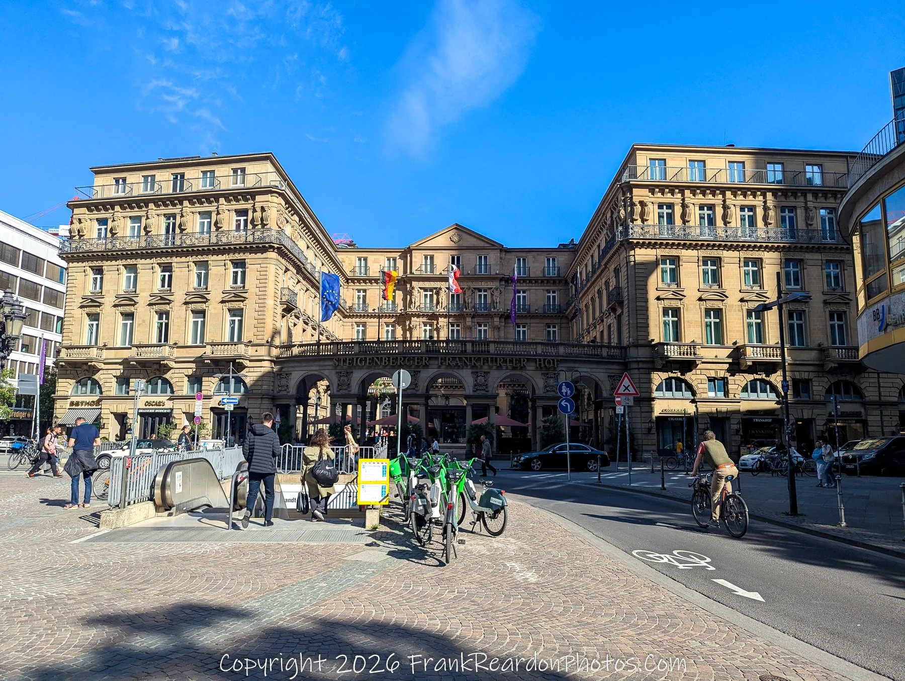 Steigenberger Frankfurter Hof and City Street Scene
“Grand Facade – The Frankfurter Hof Hotel”