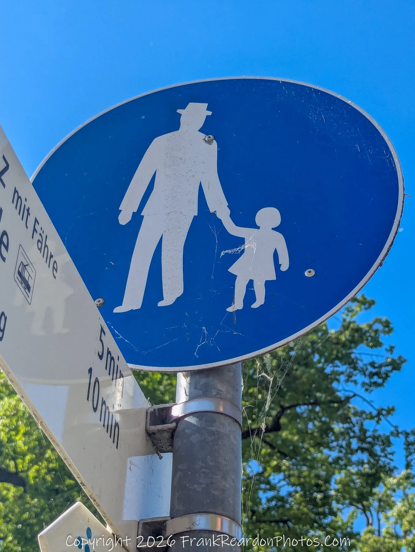 “Guided Steps” A weathered sign reminds passersby of shared paths, its cobwebs marking time and memory.