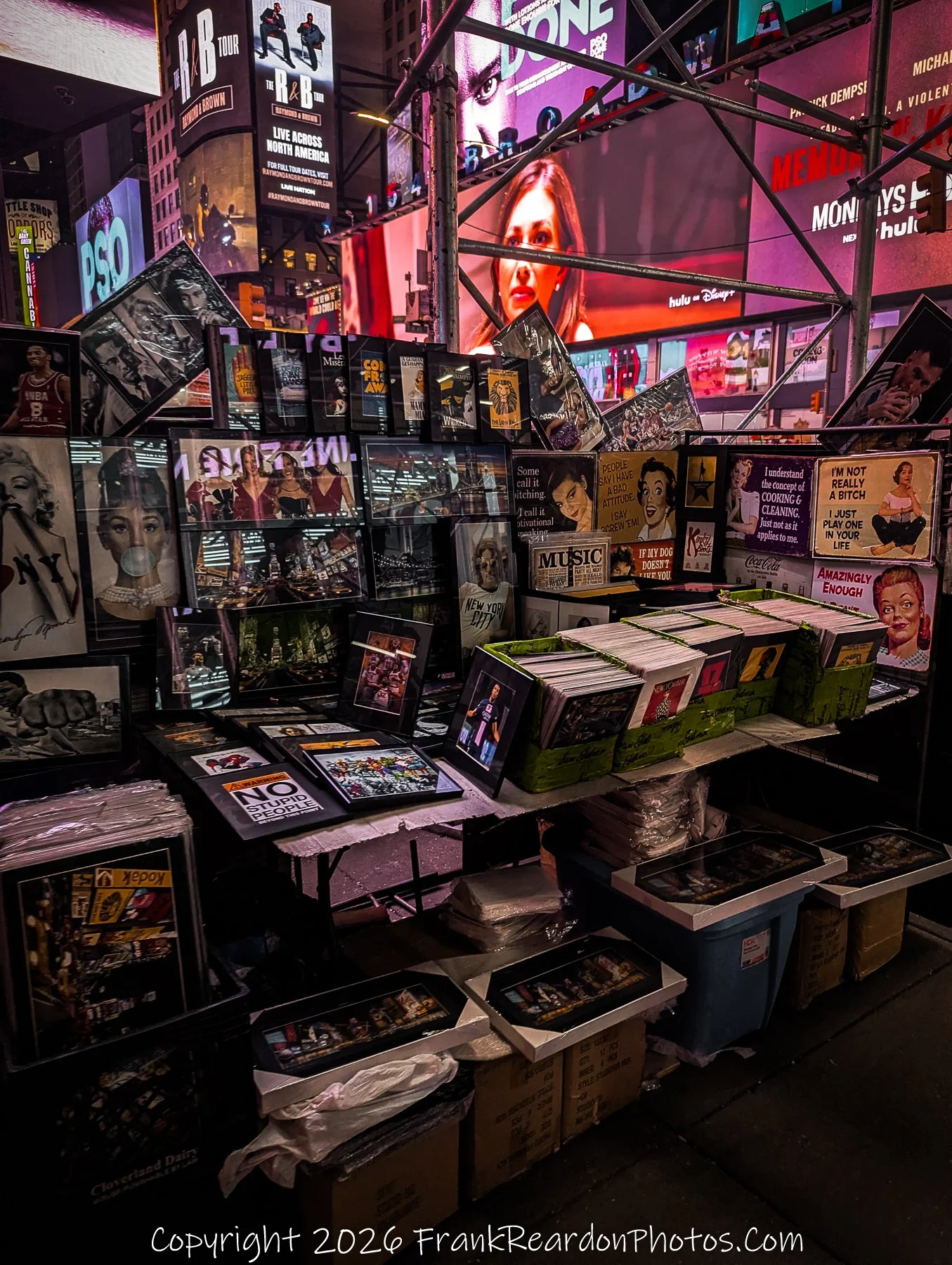 "Times Square Souvenirs Under Neon Light”