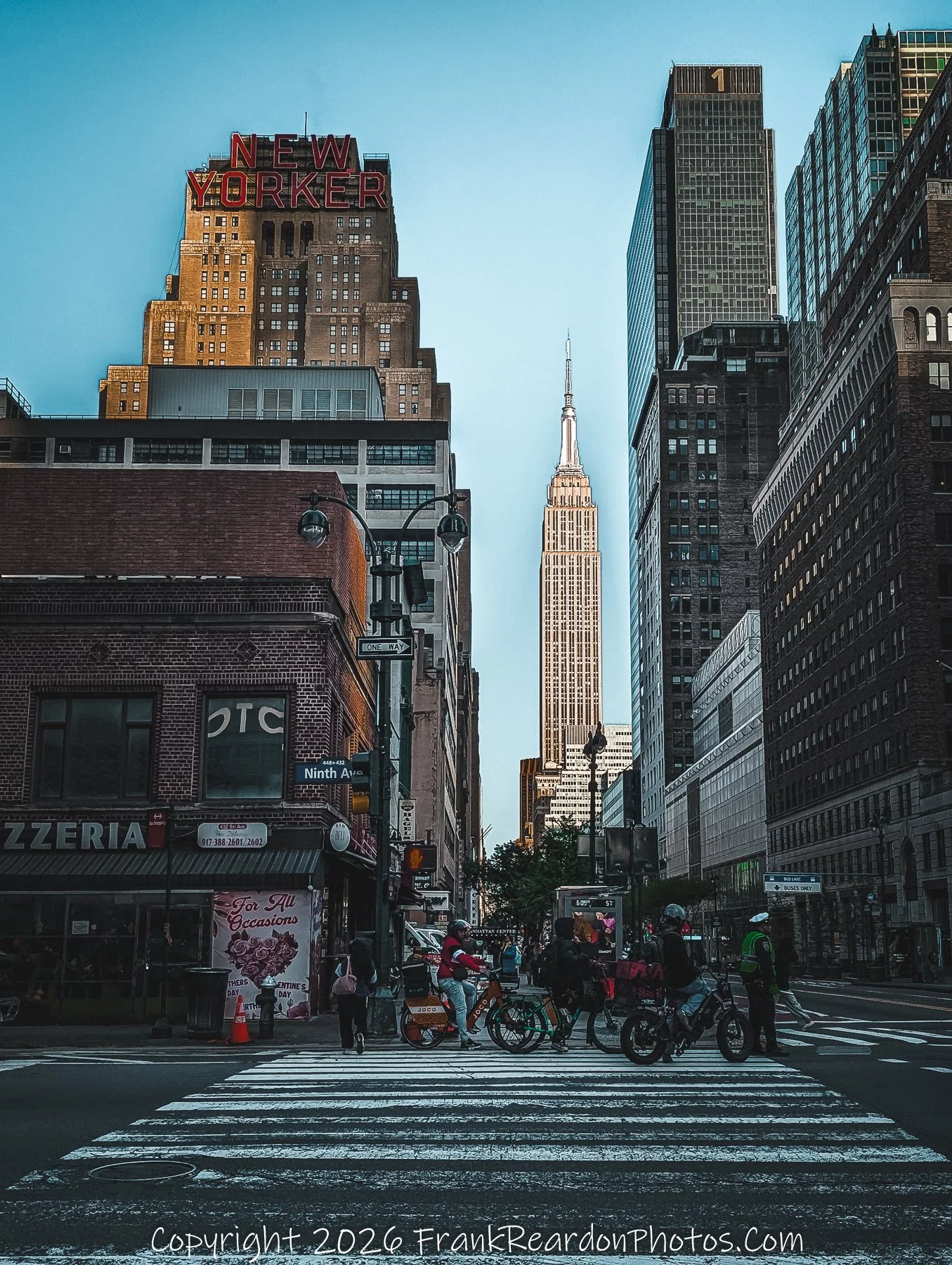 "Empire State Framed by Ninth Avenue”
