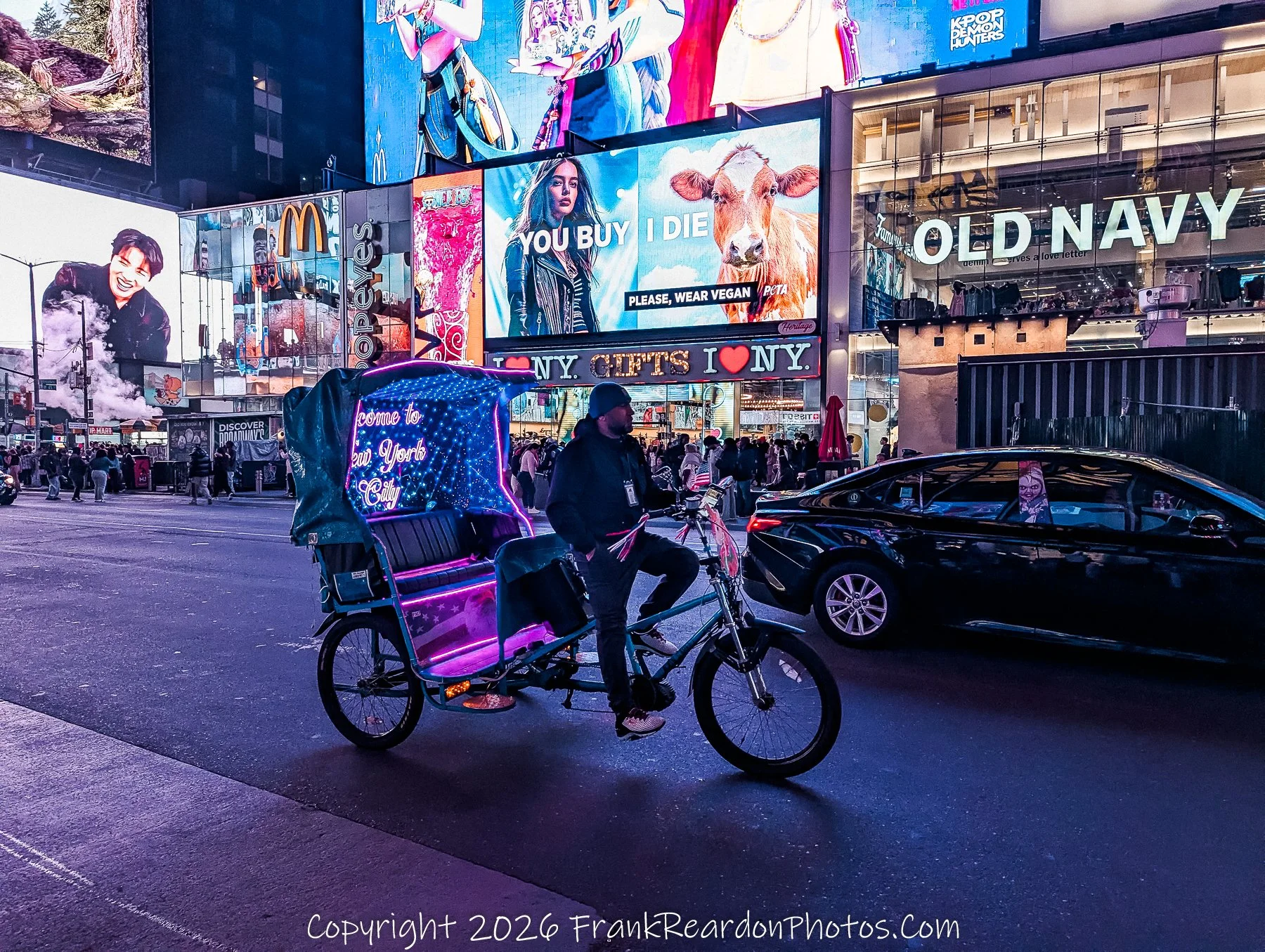 “Pedicab Dreams Under Neon Skies”
