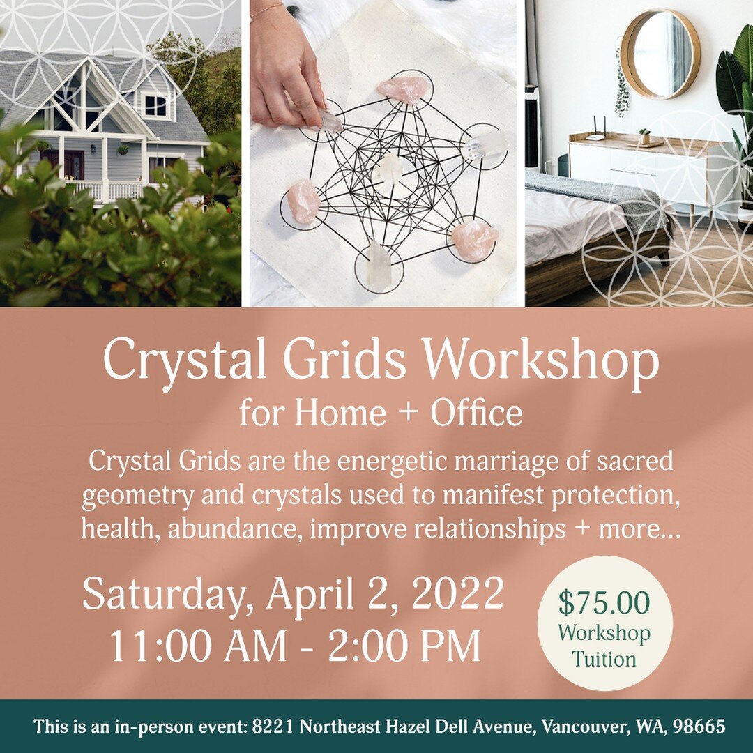 Coming up this weekend!
Sign up today! Only 3 seats left! 
https://www.essentialselfreiki.com/events/crystal-grid-for-home-office