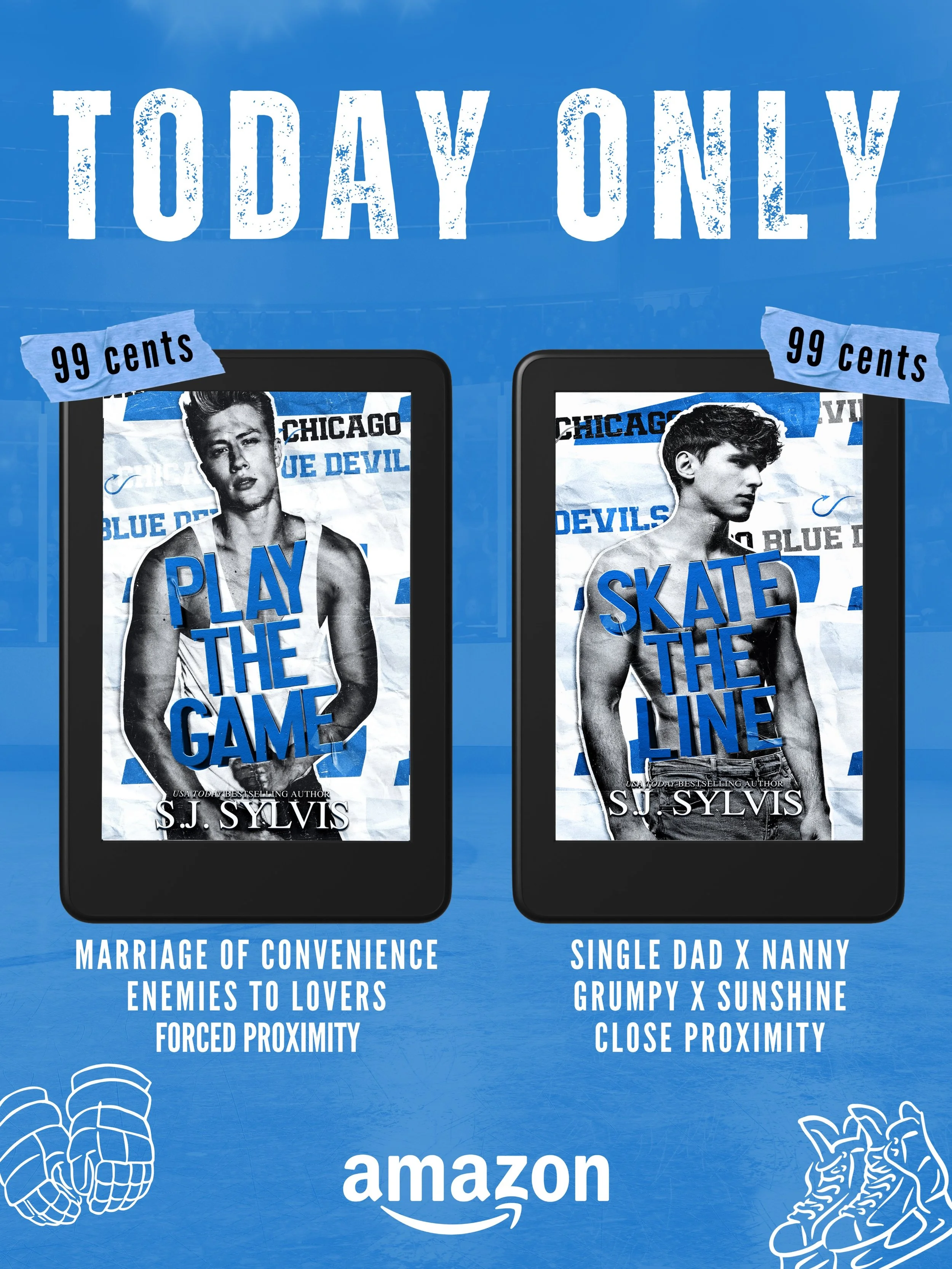 TODAY ONLY ✨ play the game AND skate the line are on sale!! Hurry and snag these before the sale ends!! 
#hockeyromance #sportsromance #singledadromance #enemiestolovers