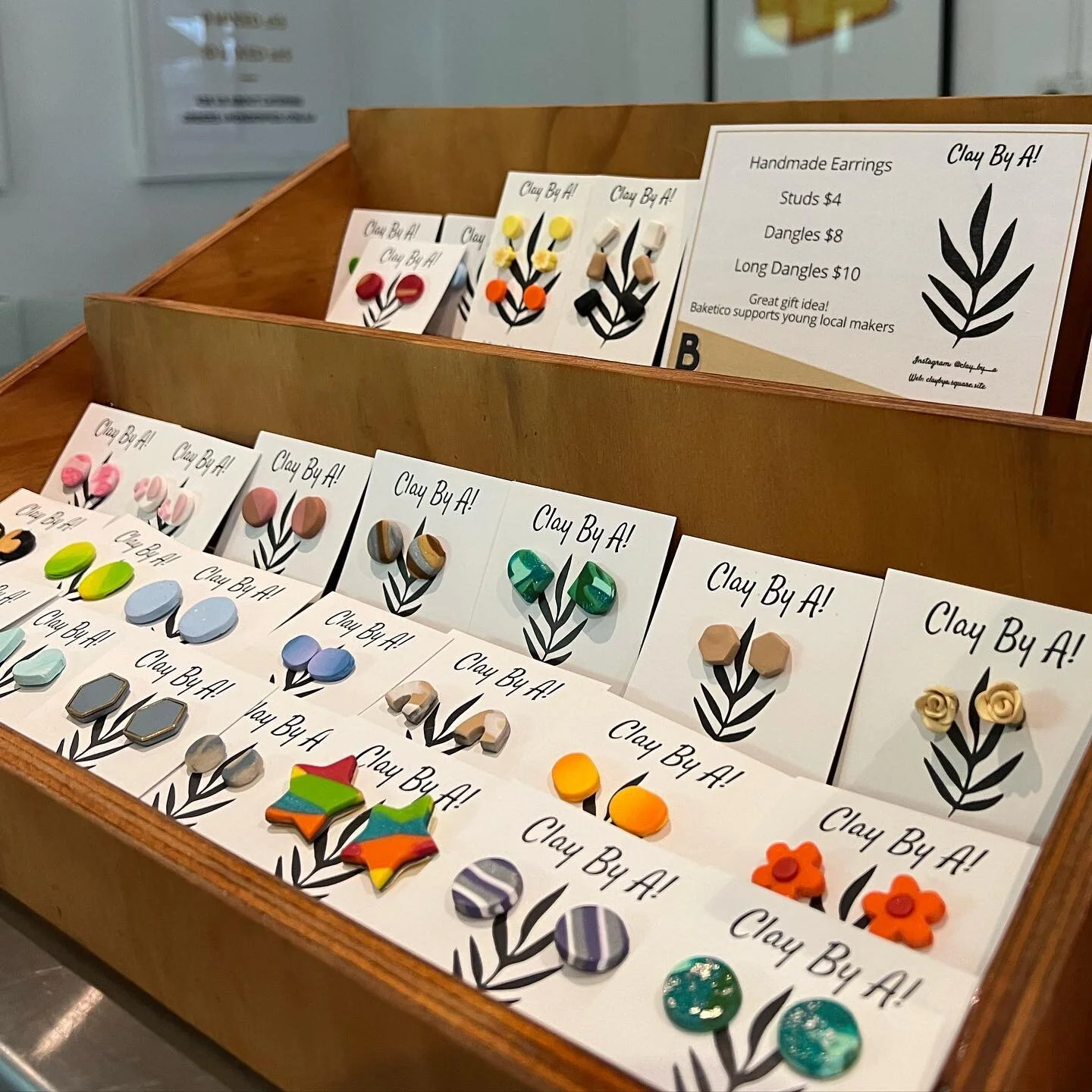 Supporting local makers 💝 we saw @clay__by__a on @rediscoverlocal and were truly impressed! From this Saturday Amelia&rsquo;s beautiful handmade earrings are available at our Heidelberg bakery. At 11 years of age she started her small business from 