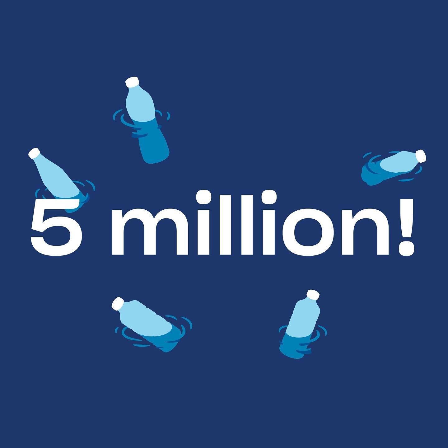 Here we are again, another MILLION plastic bottles prevented; we might have to start announcing every 5 million at this rate 😏