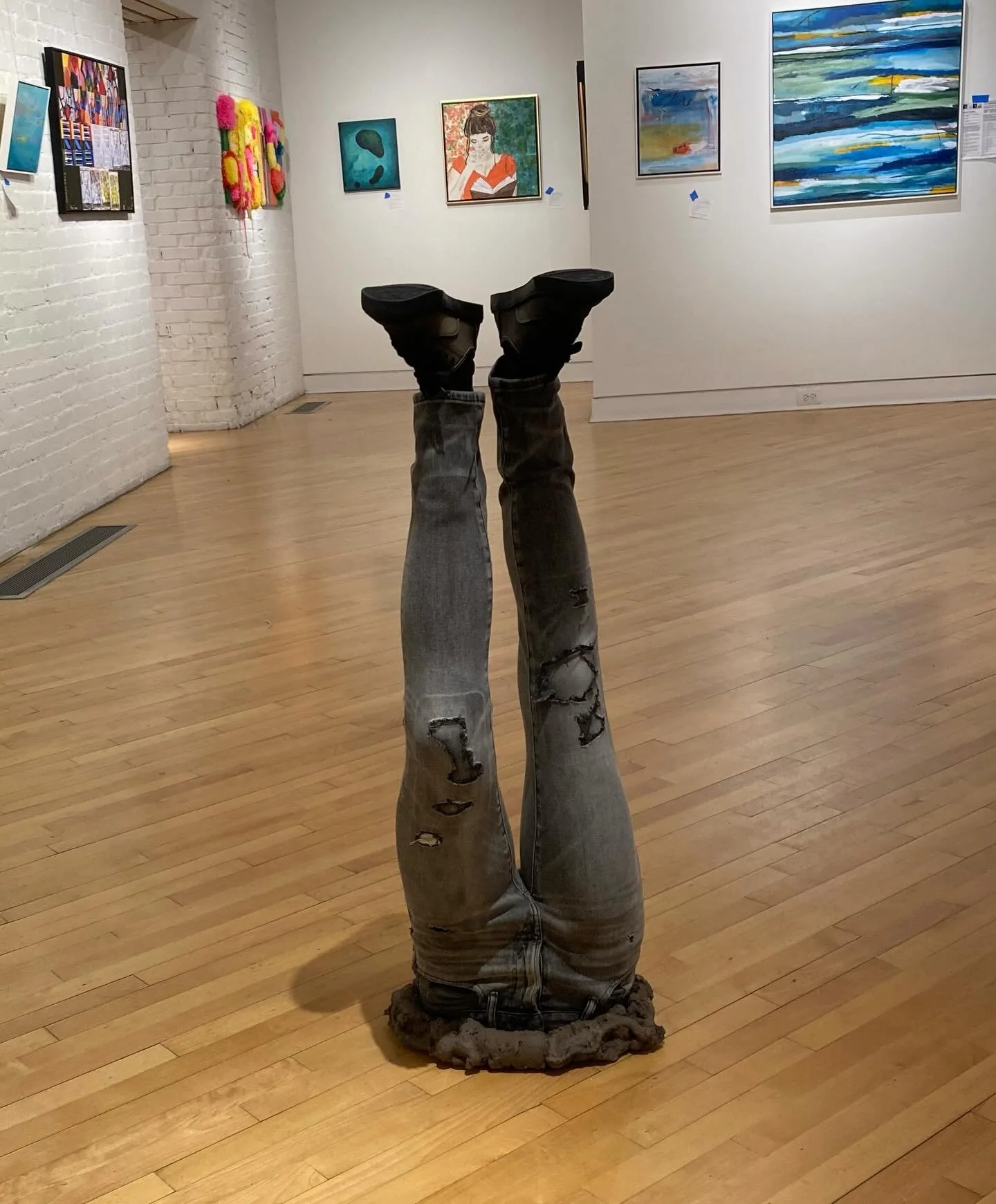 FCAA member exhibition at the Delaplaine Arts Center installed today, featuring two of my works&mdash;&ldquo;Our Direction?&rdquo; mixed media, and &ldquo;Torn Apart&rdquo; cast bronze. Opening reception this Saturday, January 3 at 3pm. #delaplainear