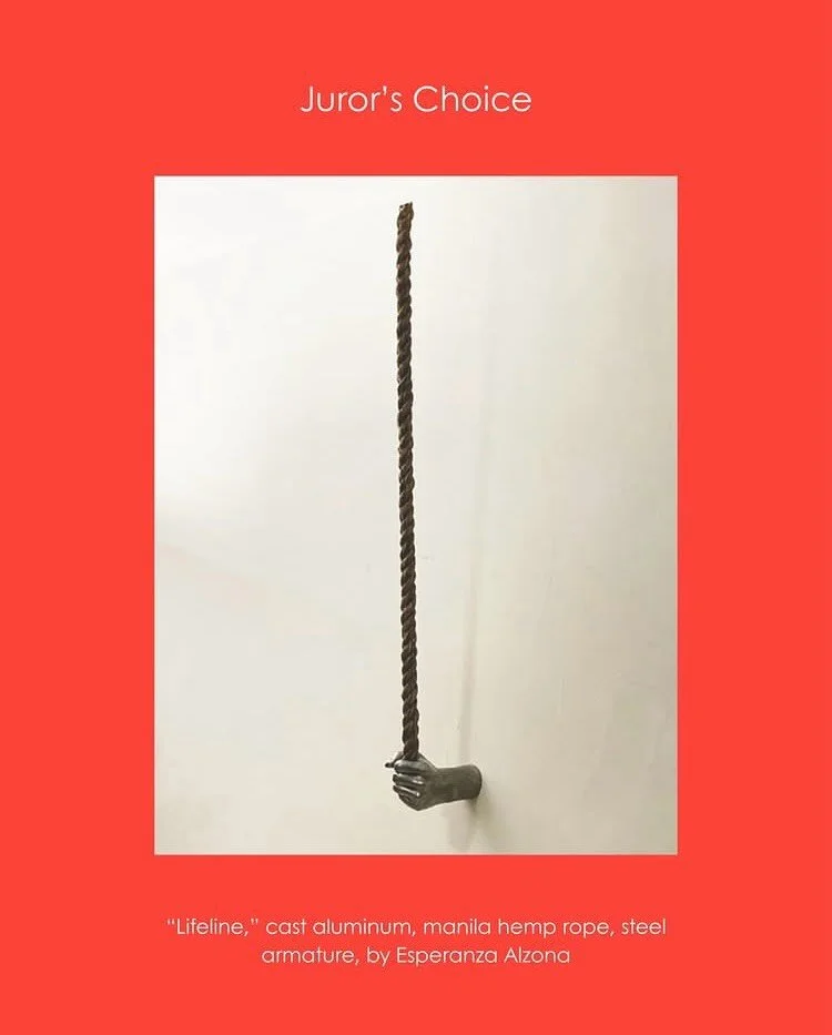 Honored to receive Juror&rsquo;s Choice award in the Maryland Federation of Art Winter Members Show 2026 for Lifeline, cast aluminum and rope. Juror: Megan Rook-Koepsel. Circle Gallery, 18 State Circle, Annapolis, MD 21401. January 5 &ndash; January 