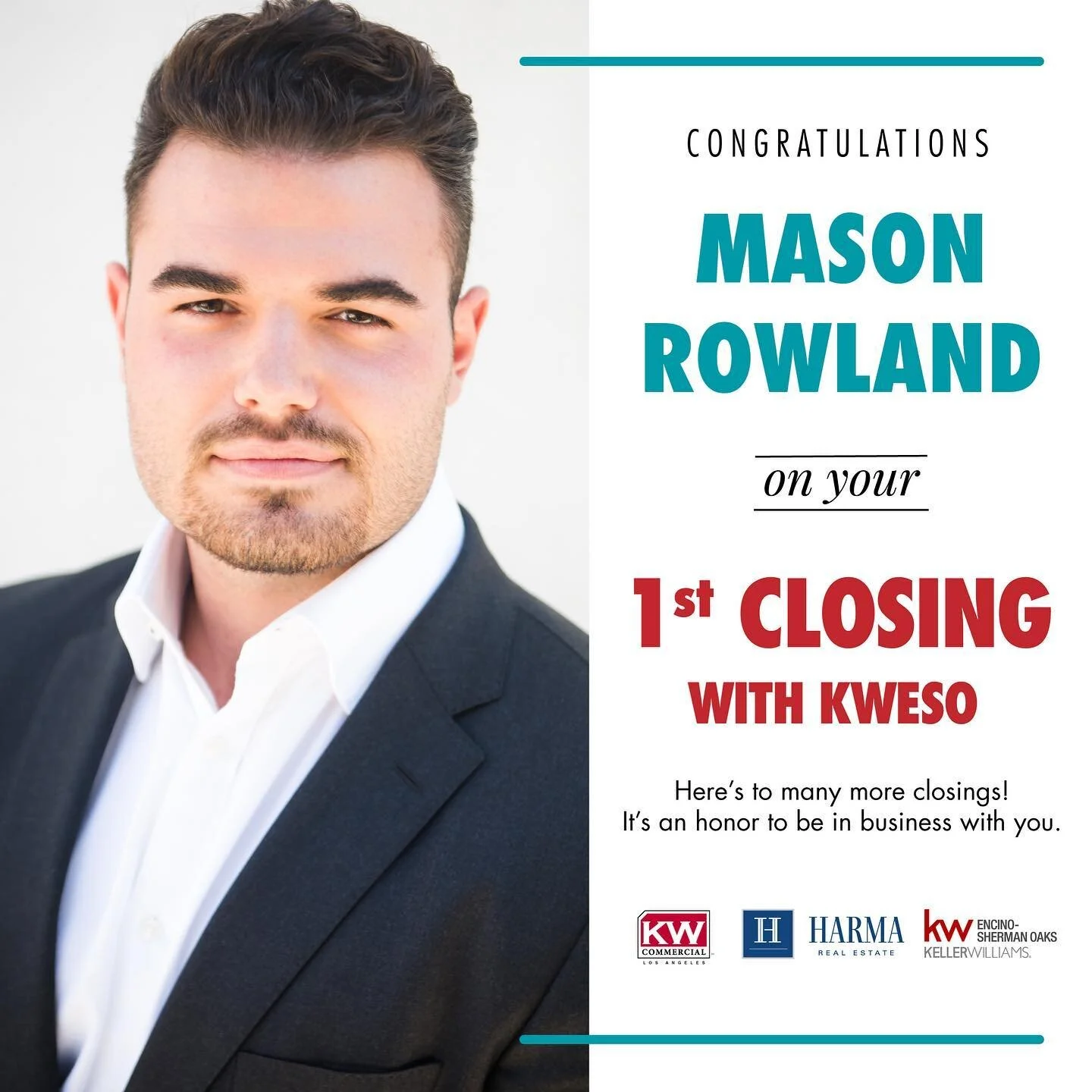@harmahartouni , @dan.stueve and everyone at @kwcommercialla congratulate Mason Rowland and Ryan Rembert on their first closing with KWESO! Way to go! 🎉

#kweso #kwcommercialla #kwcommercial
#losangeles #realestate #realestateagent #commercial #real