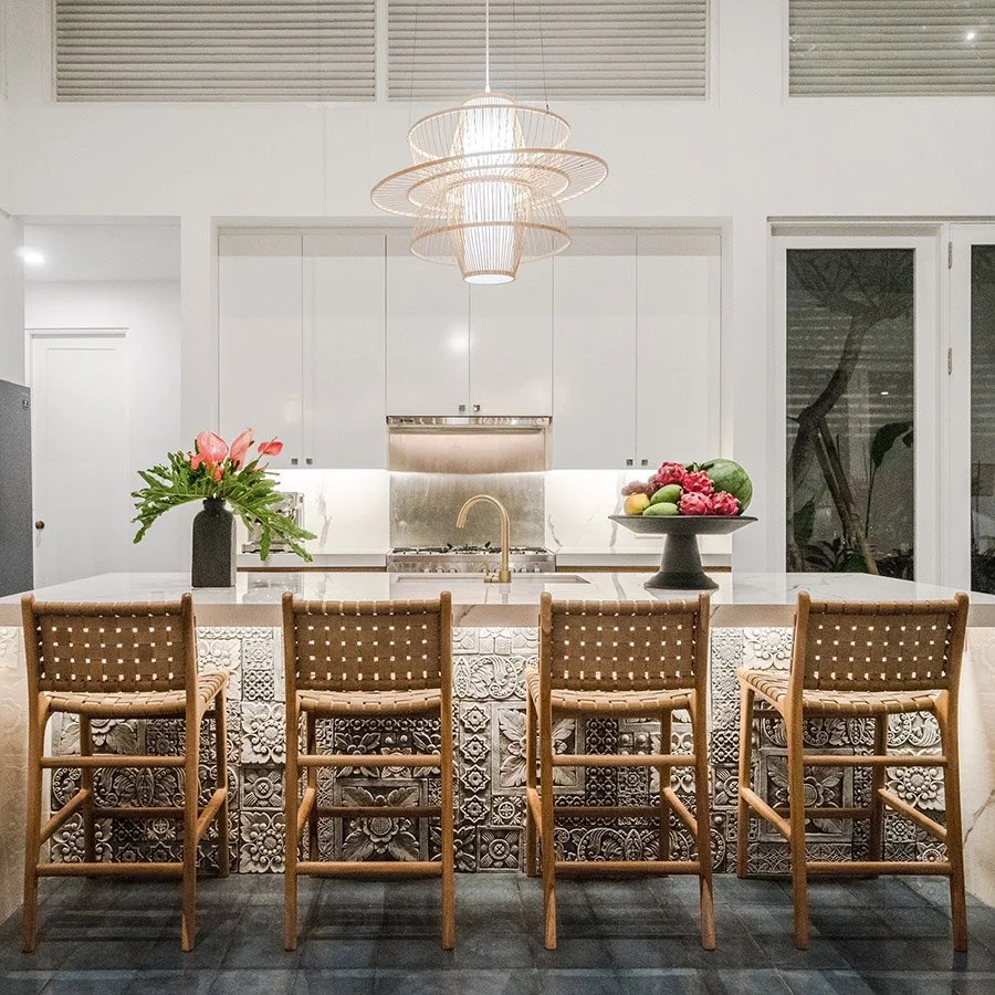Waterfall kitchen island