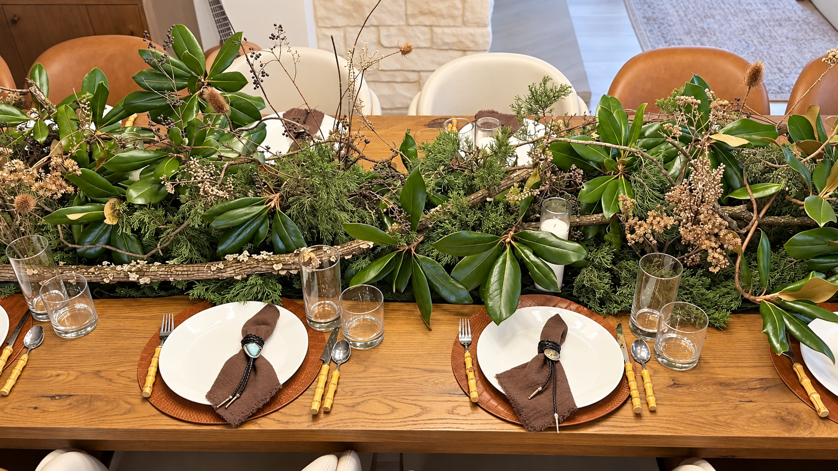 Rustic Evergreen Dining Table Setting.png