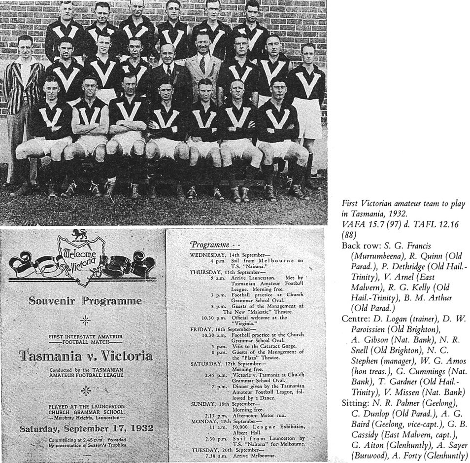 01. 1932 VAFA team first Victorian amateur team to play in Tasmania.jpg