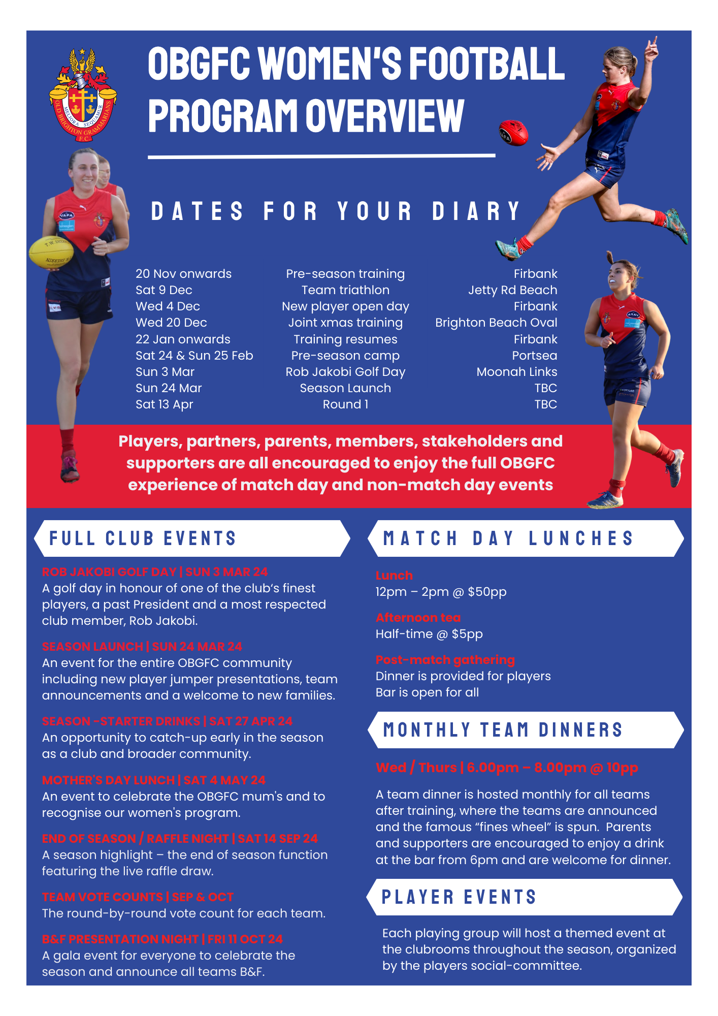 OBGFC Women’s Football Program | Invitation to new players — Old ...