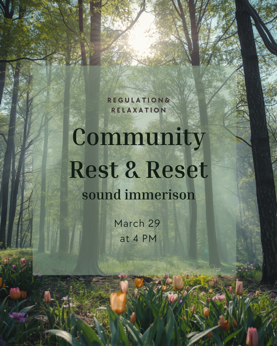 Community Rest &amp; Reset: accessible pricing