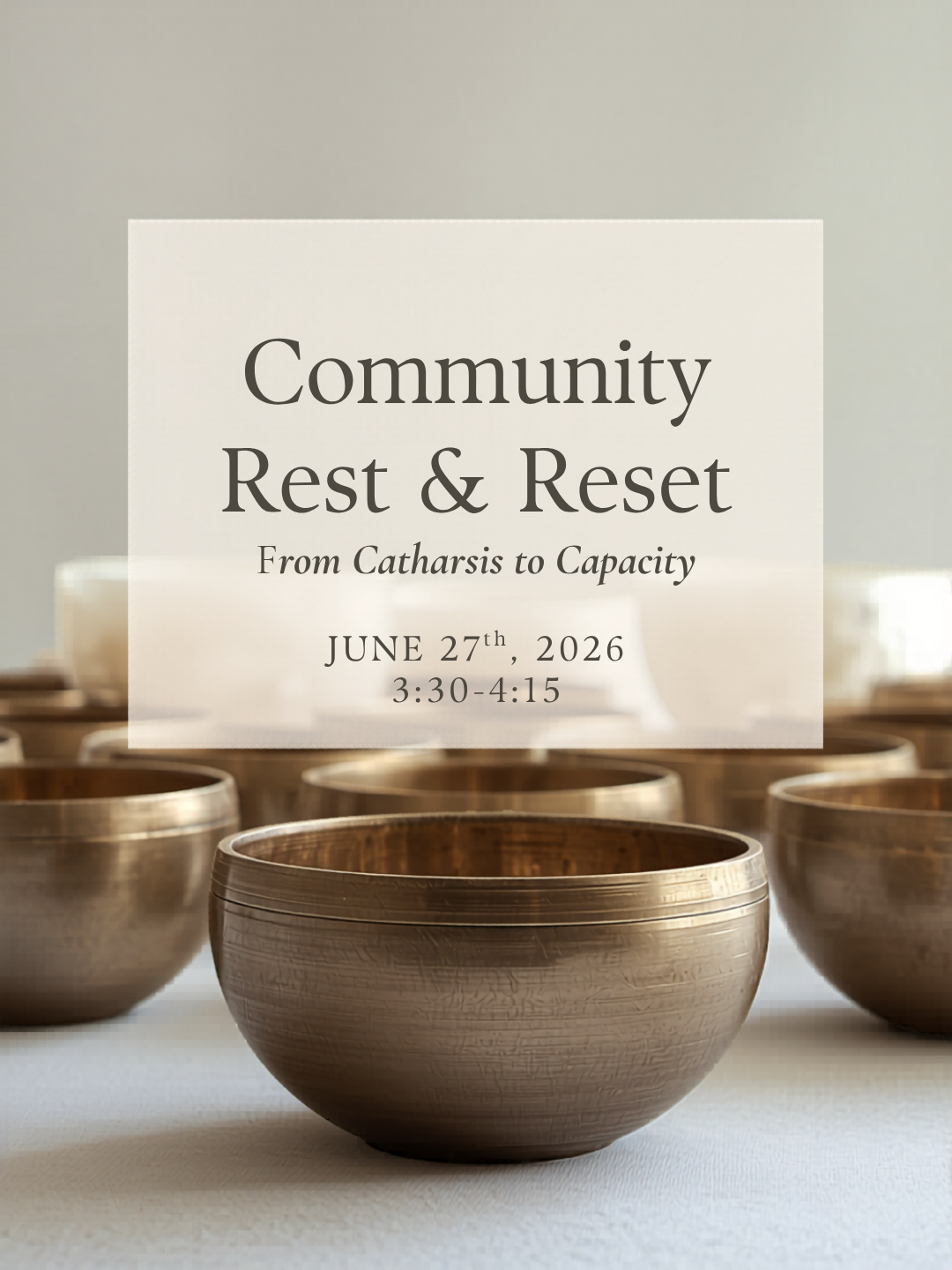 Community Rest &amp; Reset: accessible pricing