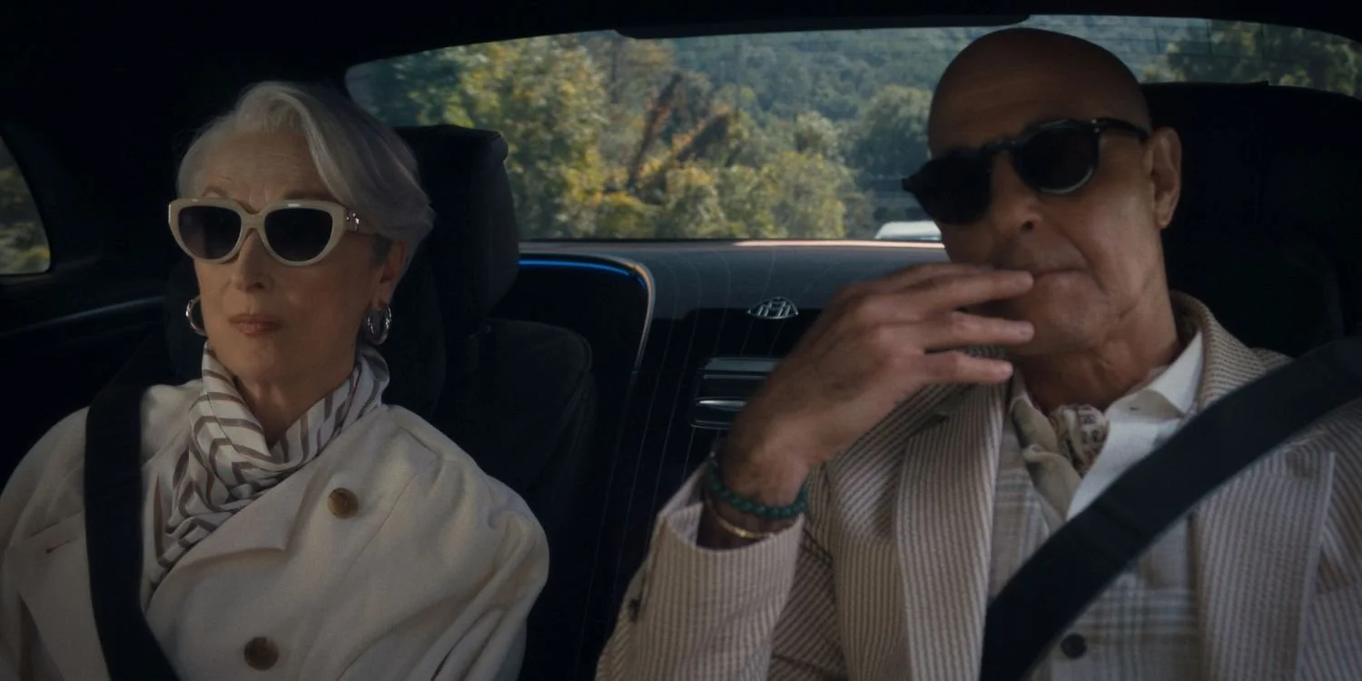 Miranda Priestly (Meryl Streep) and Nigel Kipling (Stanley Tucci) | Image from 20th Century Studios