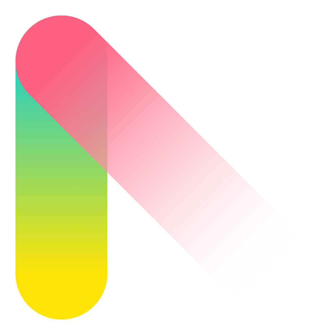 Abstract colorful geometric background with overlapping shapes in pink, green, yellow, gray, and white.