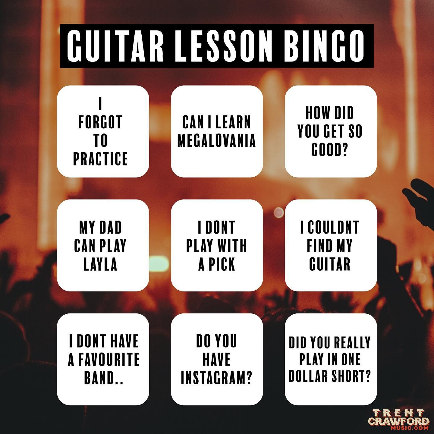 Some of my favourite IRL quotes from students. 🤣🤣🎯🎯🎸🎸🔥🔥 Also, I&rsquo;ve just had Thursdays 5pm become available! Check my website for more details. Link in Bio. #guitarlessons #guitarlessonbingo #giitarteacher #guitar #guitarplayer #guitaris