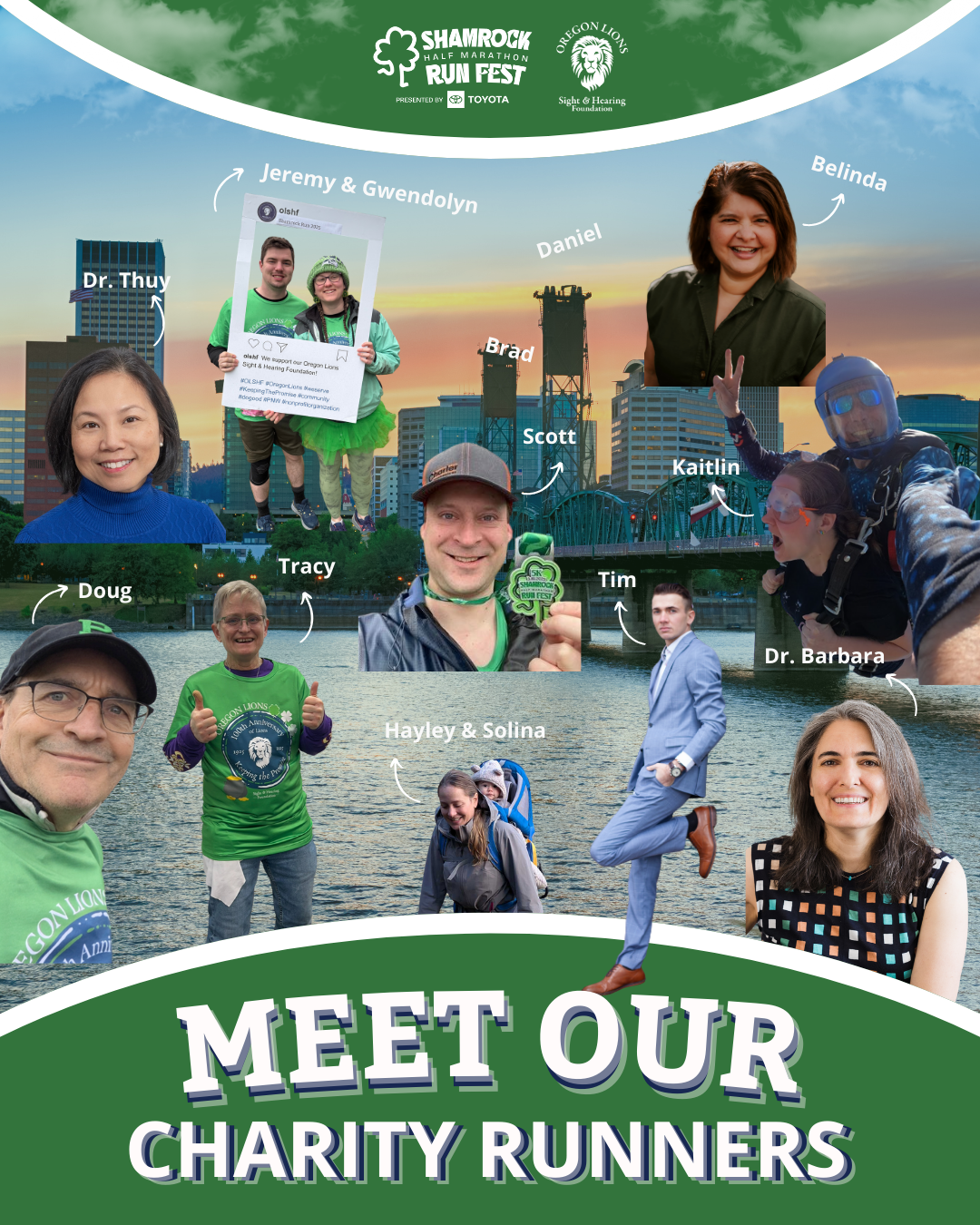 photo with all the charity runner names and photos