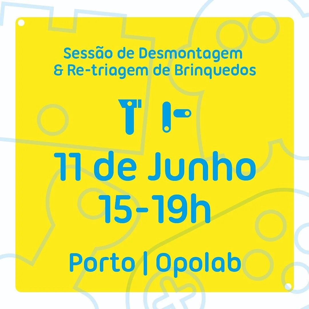 Convidamos-te a juntares-te à nossa equipa para a sessão de desmontar tiragem de brinquedos no ambudo projeto @plasticreplay , esta sexta-feira dia 11 de Junho no @opolab - Rua D. João IV n.643 entre 15-19h. 

Vamos a isso?! 
Pedimos para enviar u