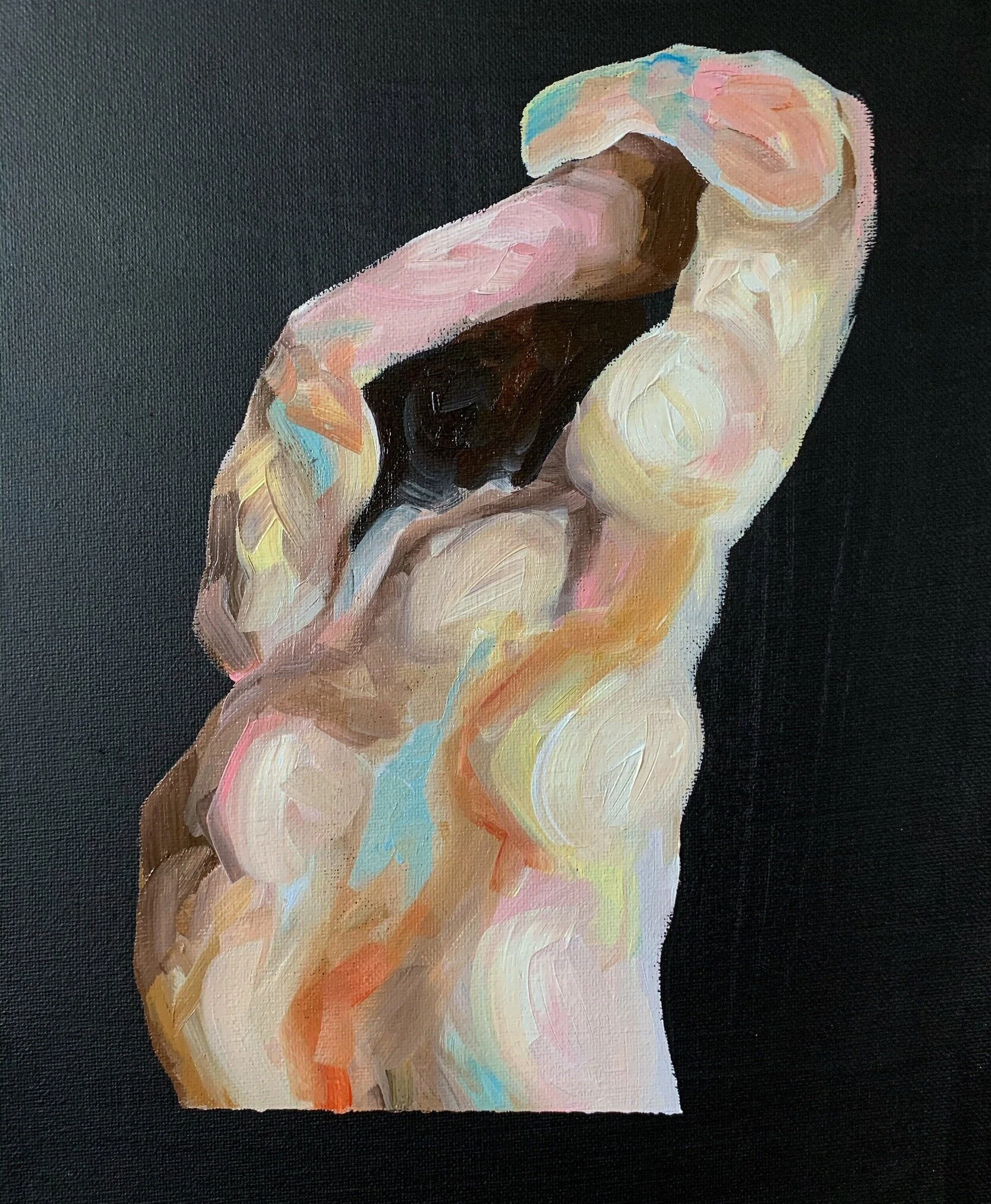 'Stretching, 2' Oil with Acrylic base on Canvas