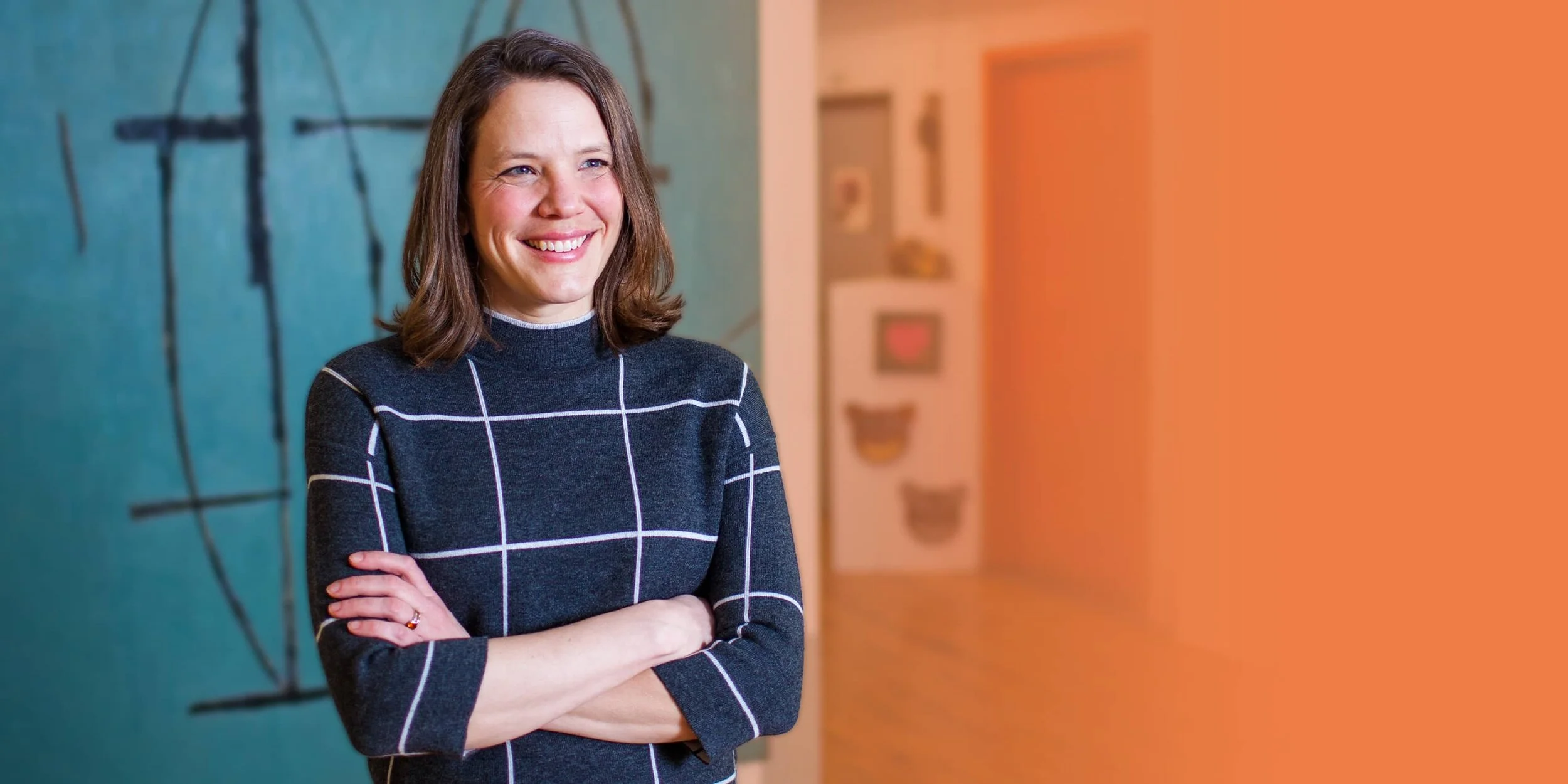 Kate Knuth smiling, campaign hero photo for Minneapolis Mayor race