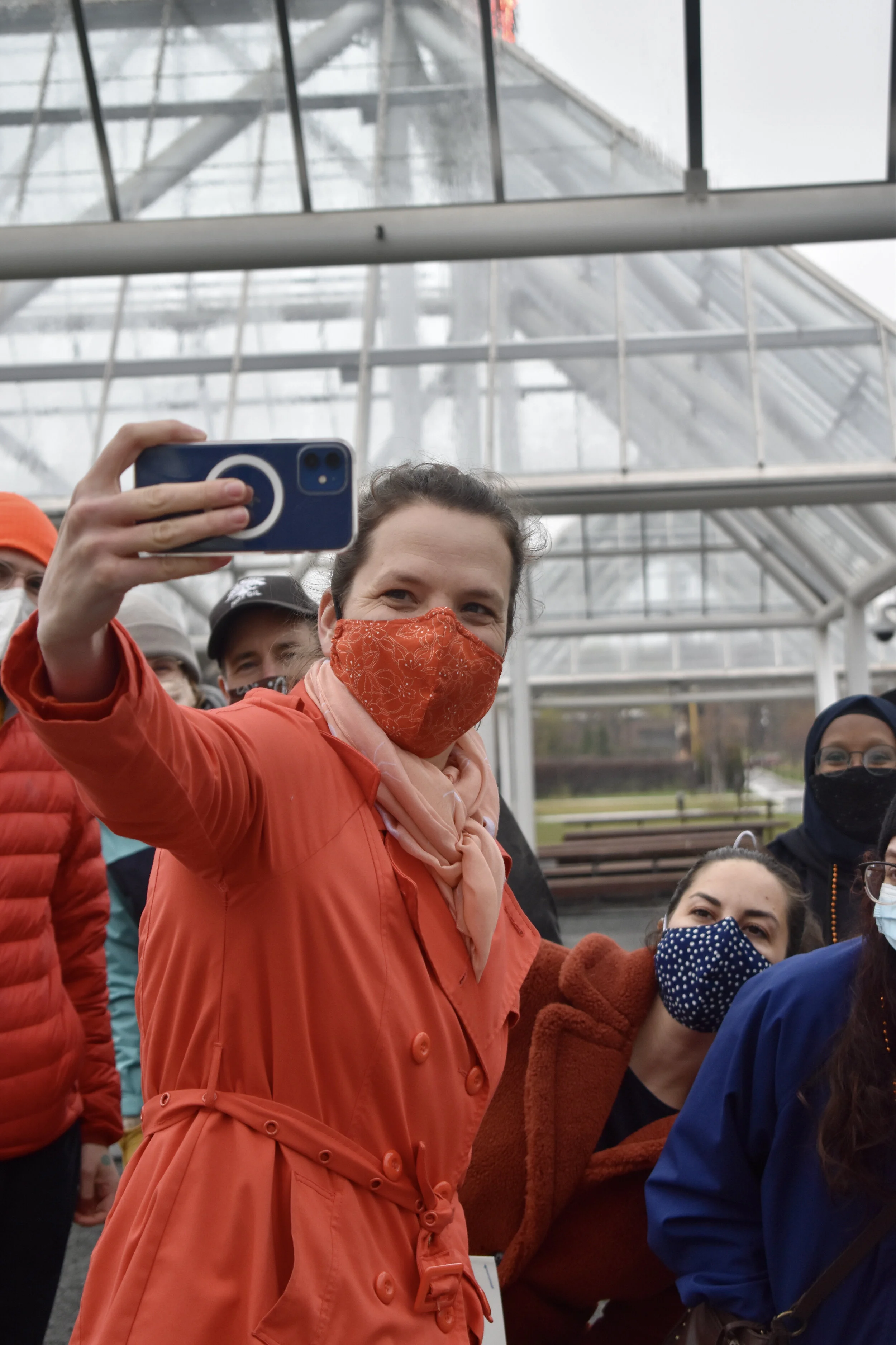 Kate Knuth speaking at a Minneapolis campaign event