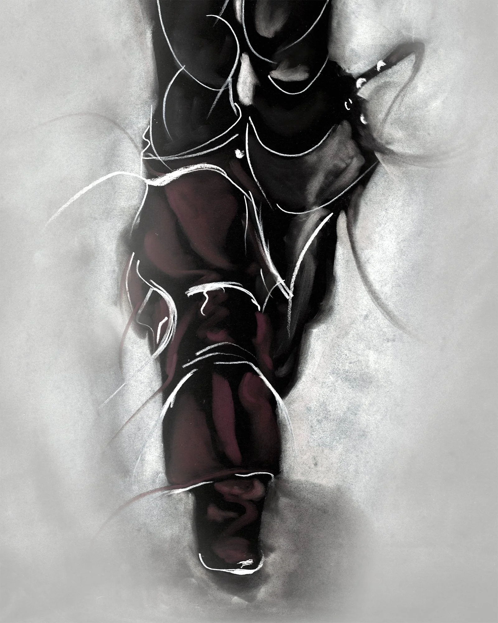 Detail study of Rick Owens runway boots, focusing on form, proportion, and sculptural footwear design