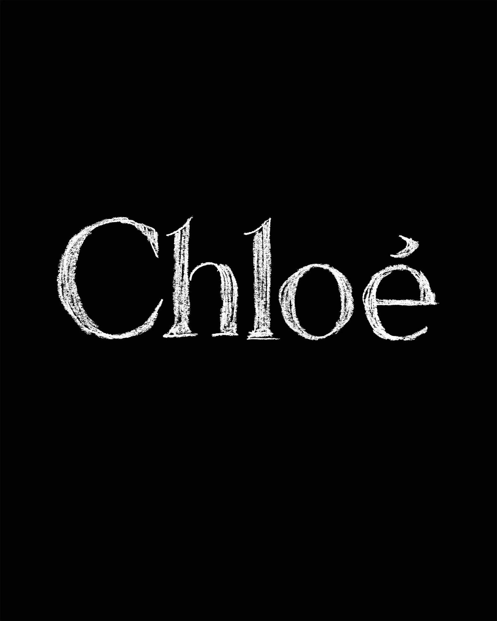 Drawing study of Chloé logo, focusing on typography, texture, and brand identity