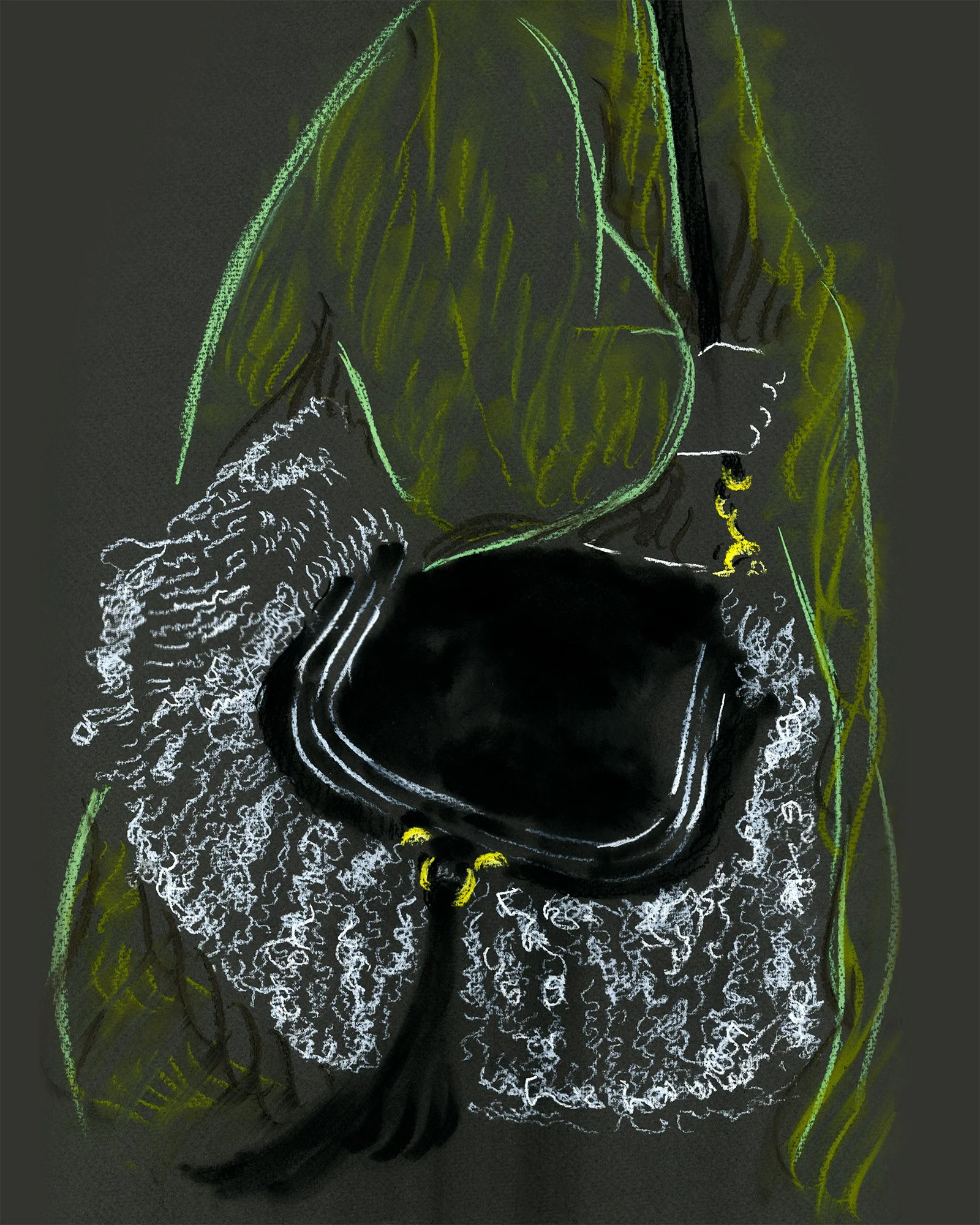 Detail study of Chloé handbag with shearling trim, focusing on texture, softness, and tactile material contrast