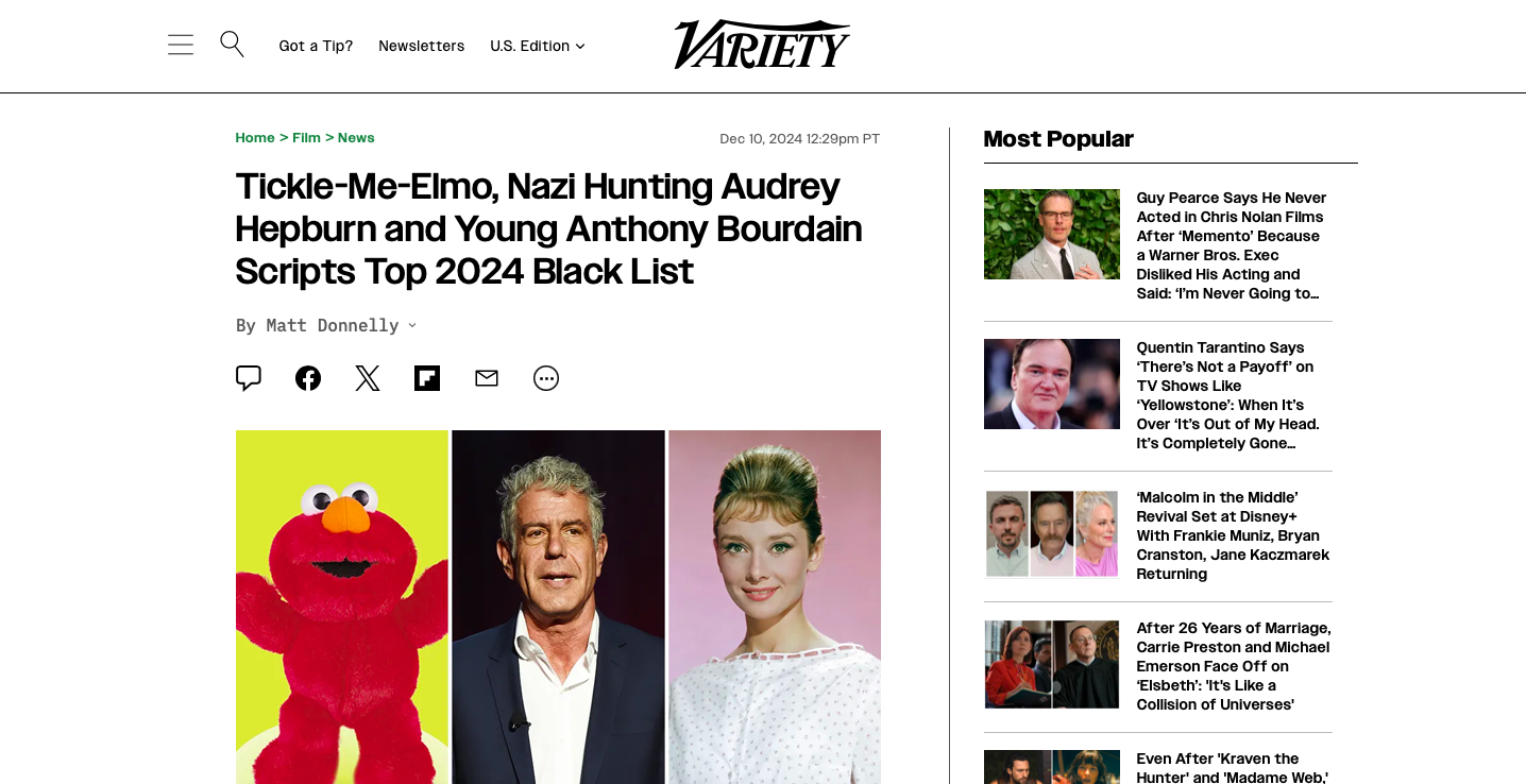  Variety   2024 Black List 