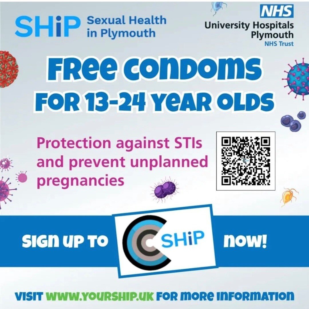 The new C@SHiP scheme enabling 13-24 years olds to access FREE condoms through @yourshipuk website is launching 2nd May. 
#free #condoms #devon #cornwall #Plymouth