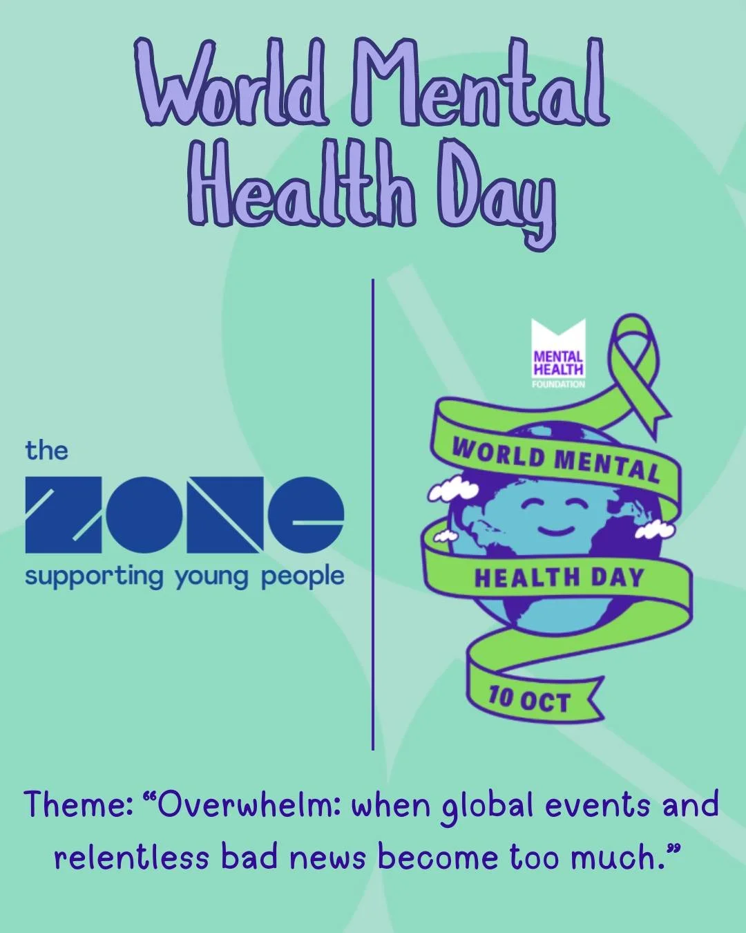 🌍 World Mental Health Day 2025

This year World Mental Health Day is focusing on the mental health impact of repeated exposure to news coverage of crises and conflicts.

The world is going through a tough time right now &mdash; and even if you&rsquo
