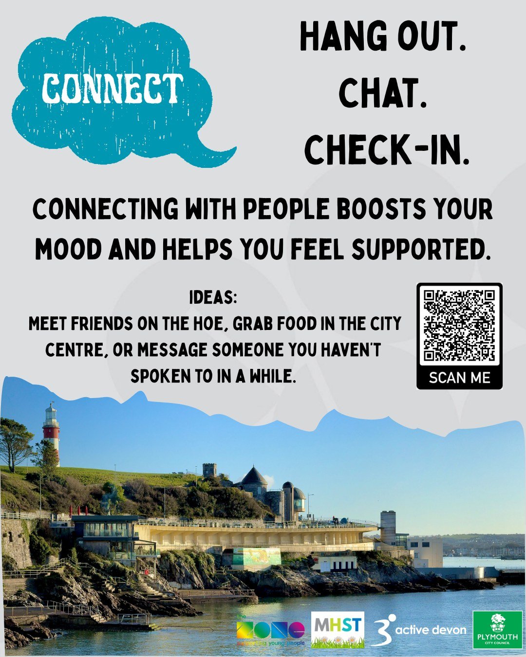 Connection doesn&rsquo;t have to be complicated.

Share lunch with a friend, join a club, message someone you trust or start a conversation.

Explore simple ways to connect in our 5 Ways to Wellbeing Pack.

https://www.thezoneplymouth.co.uk/mental-he