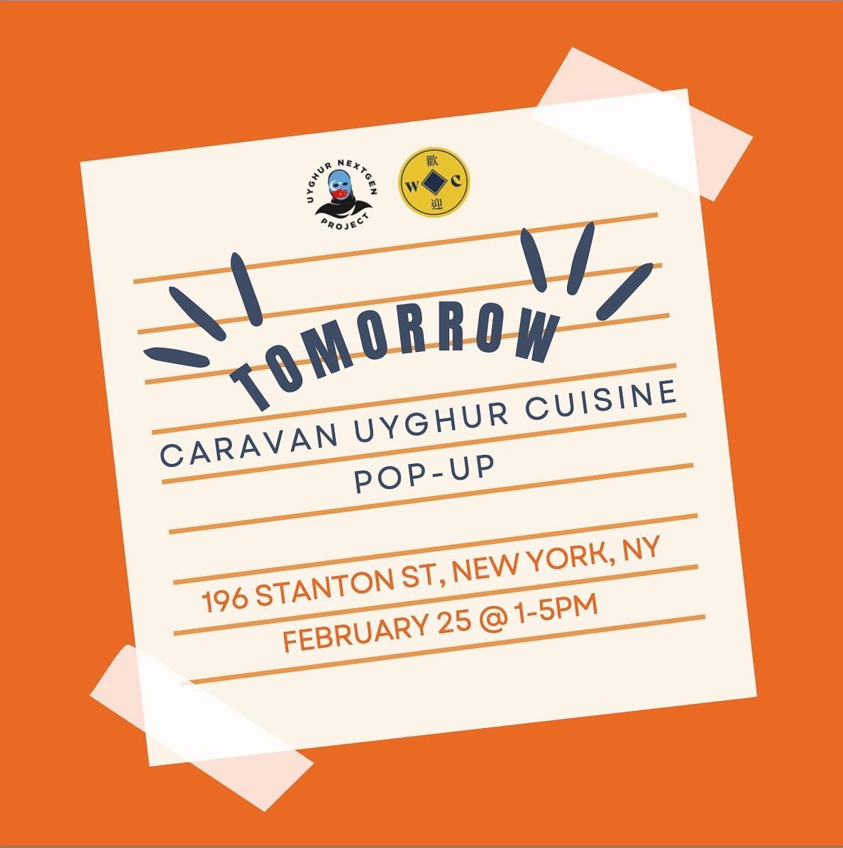 CARAVAN UYGHUR CUISINE POP-UP IS TOMORROW🤩🤩

PRE-ORDER NOW if you haven&rsquo;t already!! We&rsquo;re so excited to see you all there🥰🥰

#uyghur #uyghurfood #uyghurcuisine #nyc  #nycevents #nycpopup #popup #lowereastsidenyc