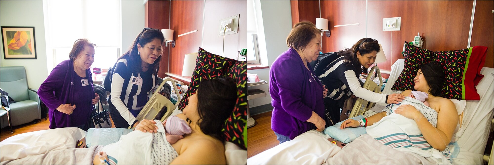 Grandma and great grandma meet new baby after c-section, Philadelphia Birth Photography