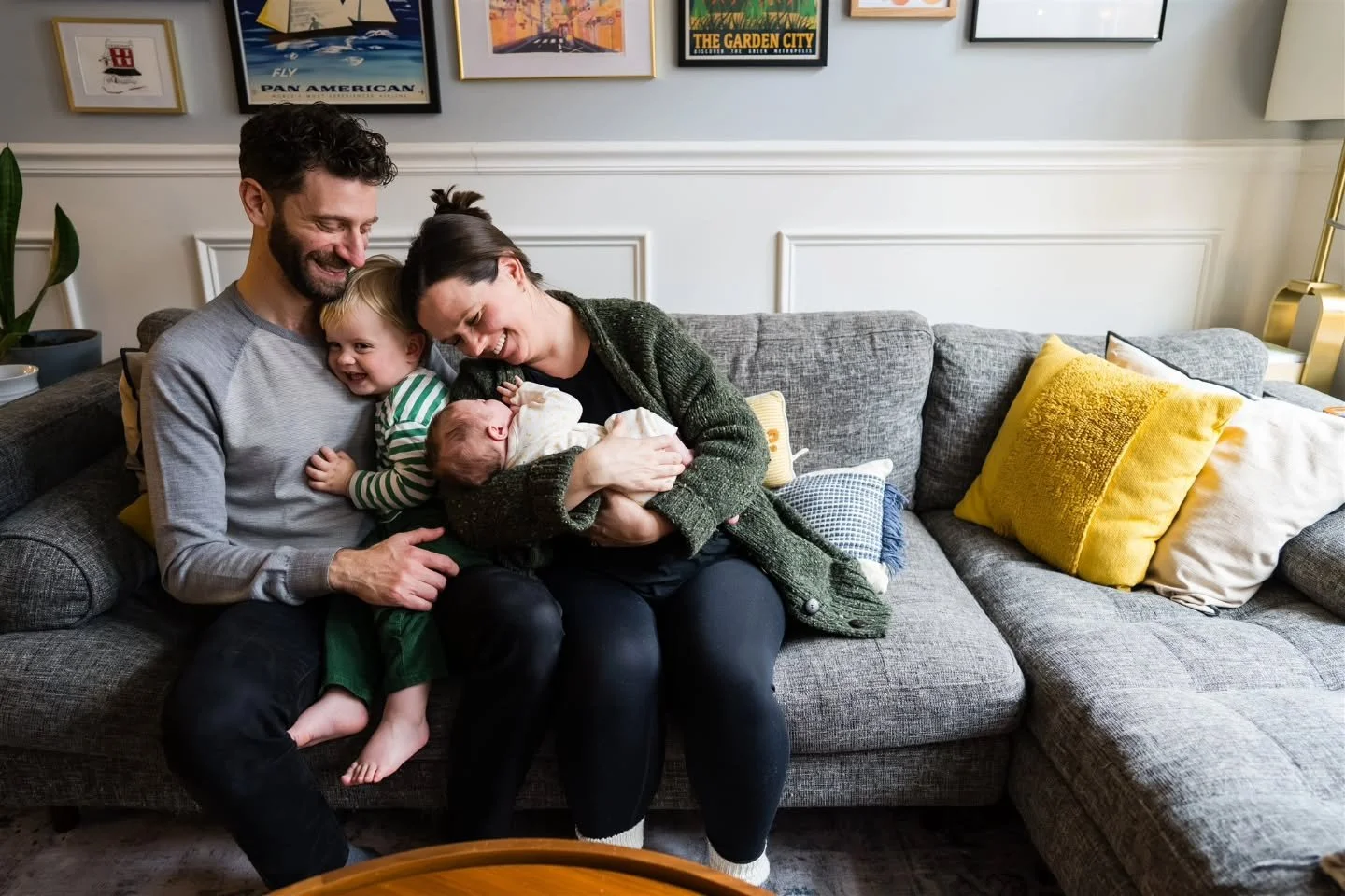 Cozy in home sessions are the most perfect with a newborn and a big sibling who's still adjusting to his new role in the family. Would you believe me if I told you this kiddo spent a good portion of our time together saying "no pictures, no Rach