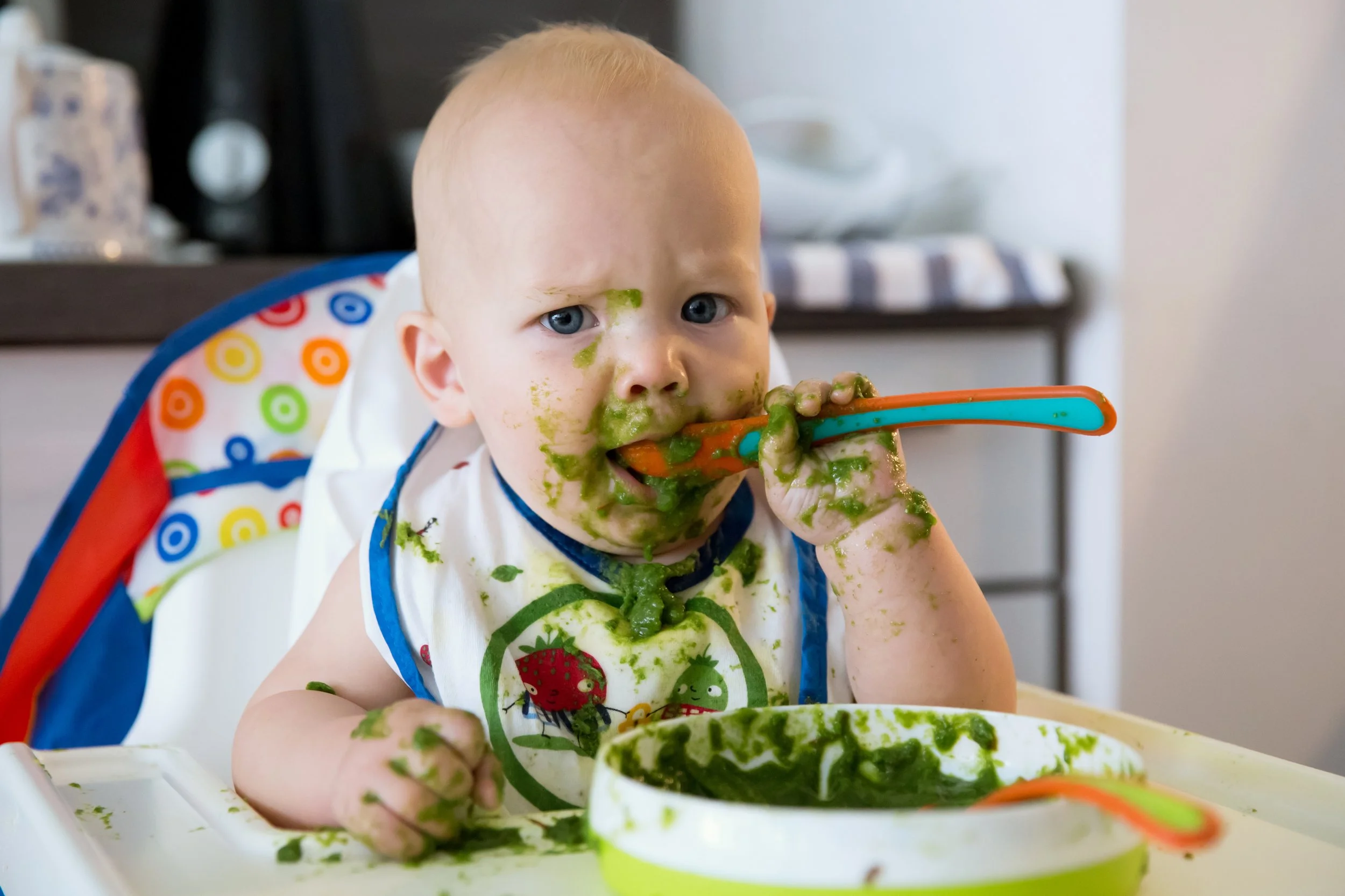 Combination feeding with baby-led weaning and purees