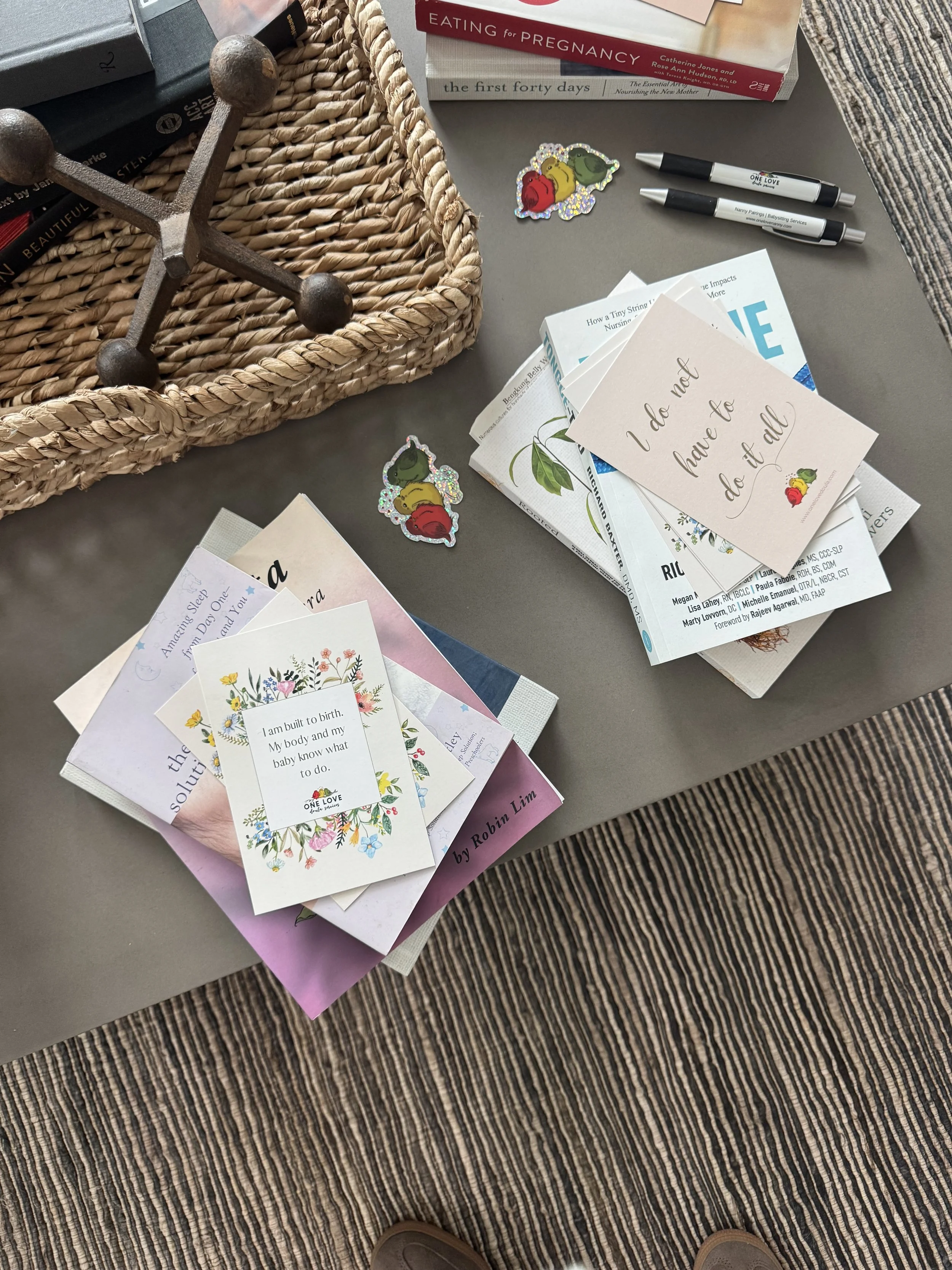 Positive birth affirmations written on a vision board to support confidence during labor