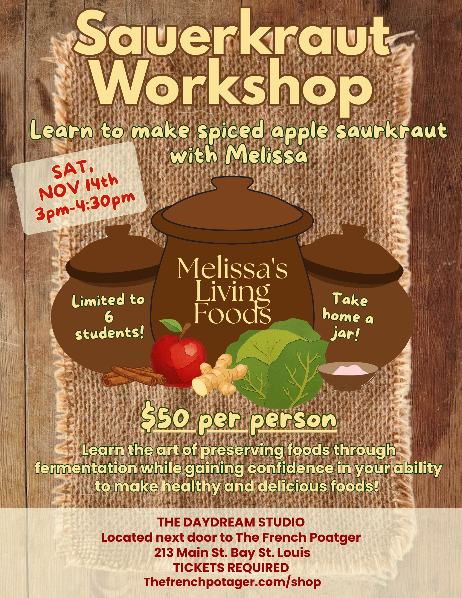 11/14/26 Sauerkraut Workshop