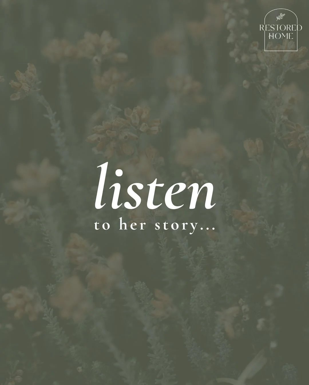 L I S T E N  T O  H E R 
&ldquo;I know that God is restoring me. I can see proof. I&rsquo;m less bitter than I was a year ago. I&rsquo;ve learned that forgiveness is good for me and glorifying to God. I feel more hopeful about my future. Healing has 