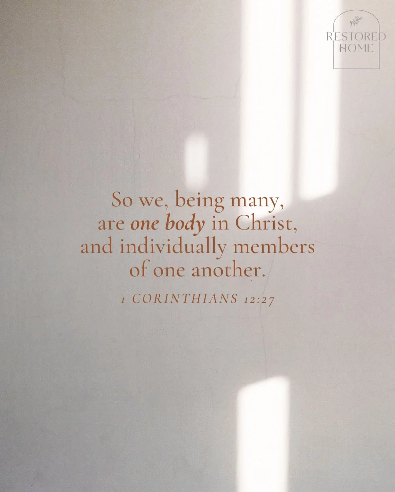 R E S T
So we, being many, are one body in Christ, and individually members of one another.
1 CORINTHIANS 12:27
.
Restored Home works alongside the Church to equip and lead women shattered by betrayal, abandonment and unwanted divorce towards the God