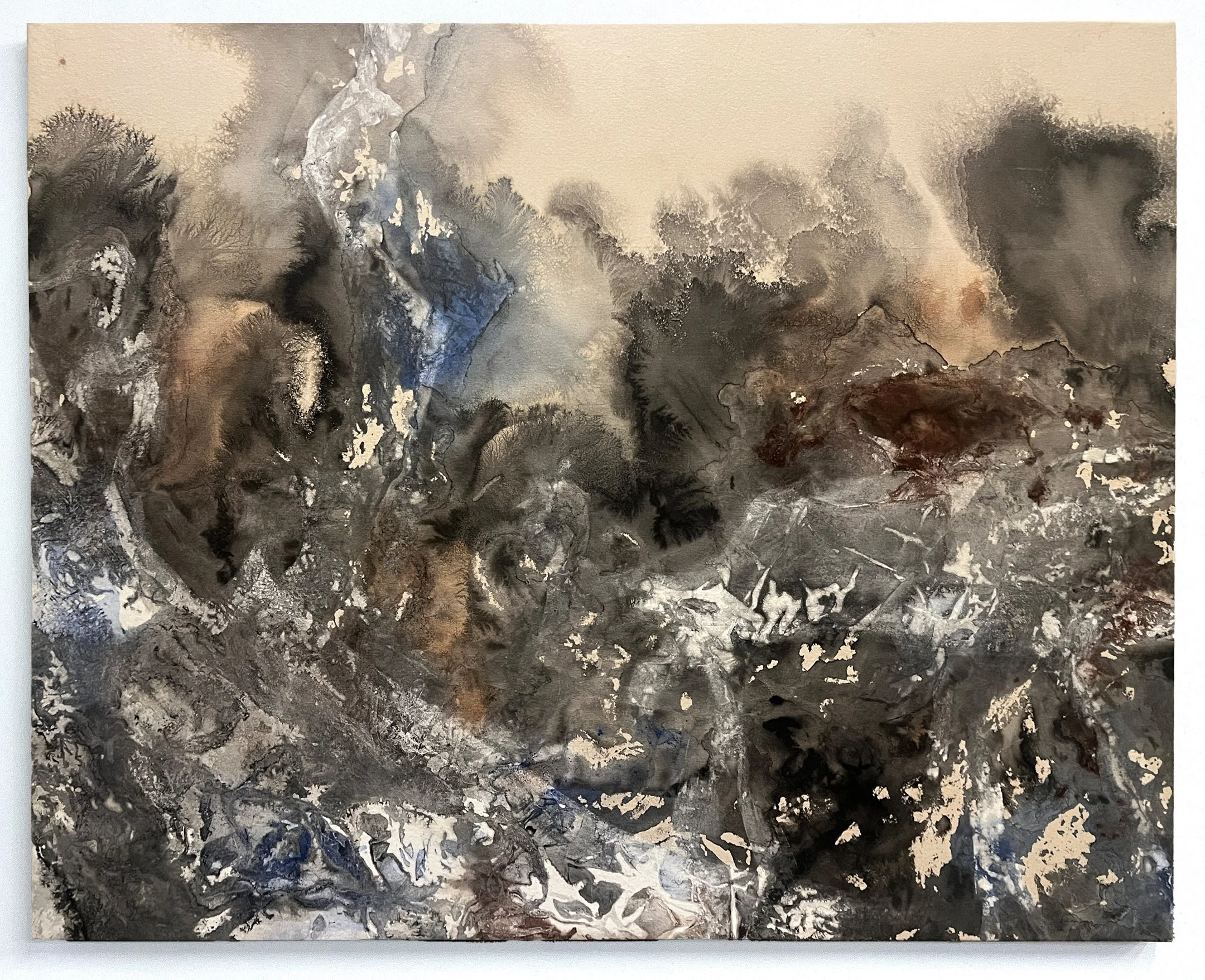 Grounding V (ink, acrylic, and gouache on canvas, 48x60in/120x150cm)